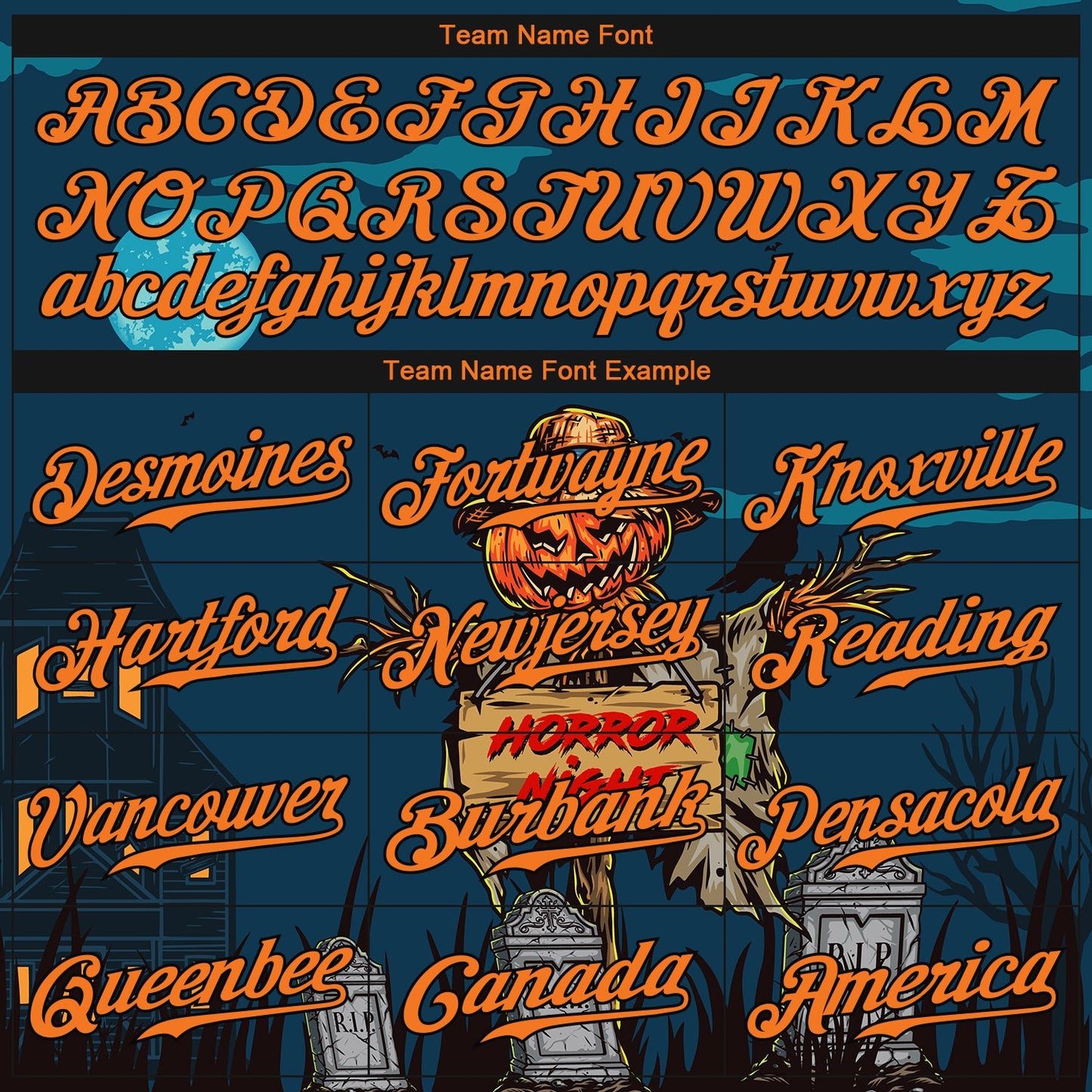 Custom 3D Pattern Halloween Pumpkins Horror Night Authentic Baseball Jersey view 4