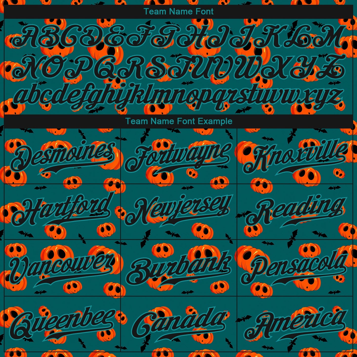 Custom 3D Pattern Halloween Pumpkins Authentic Baseball Jersey view 4