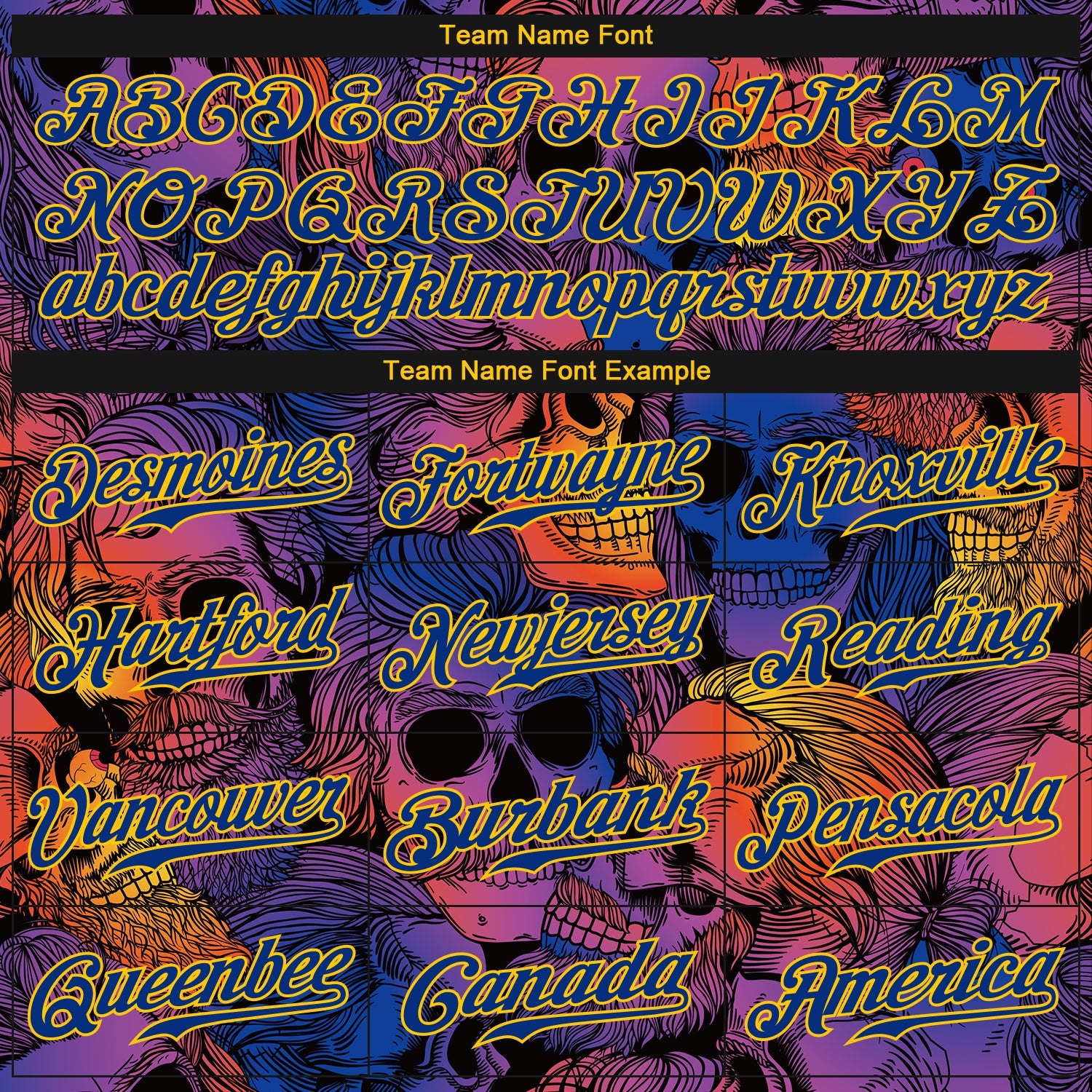 Custom 3D Pattern Halloween Skulls Authentic Baseball Jersey view 4