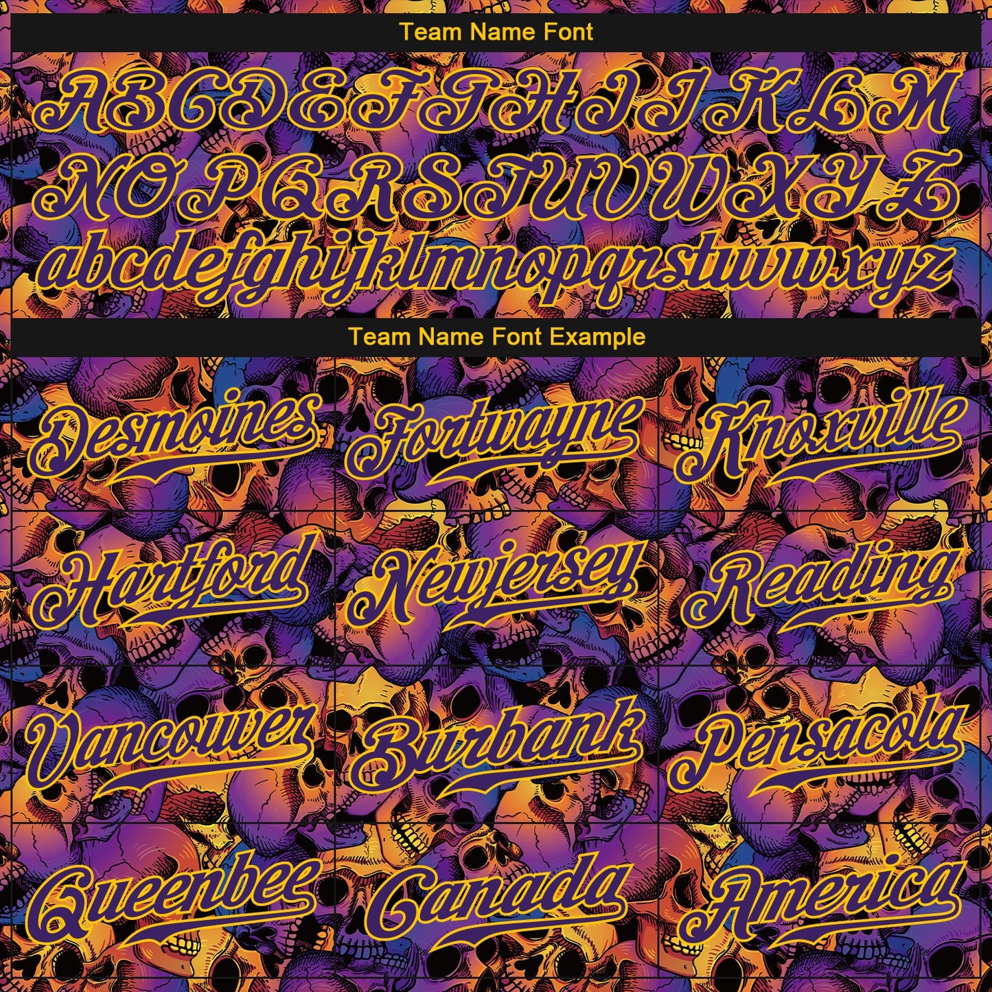 Custom 3D Pattern Halloween Skulls Authentic Baseball Jersey view 4