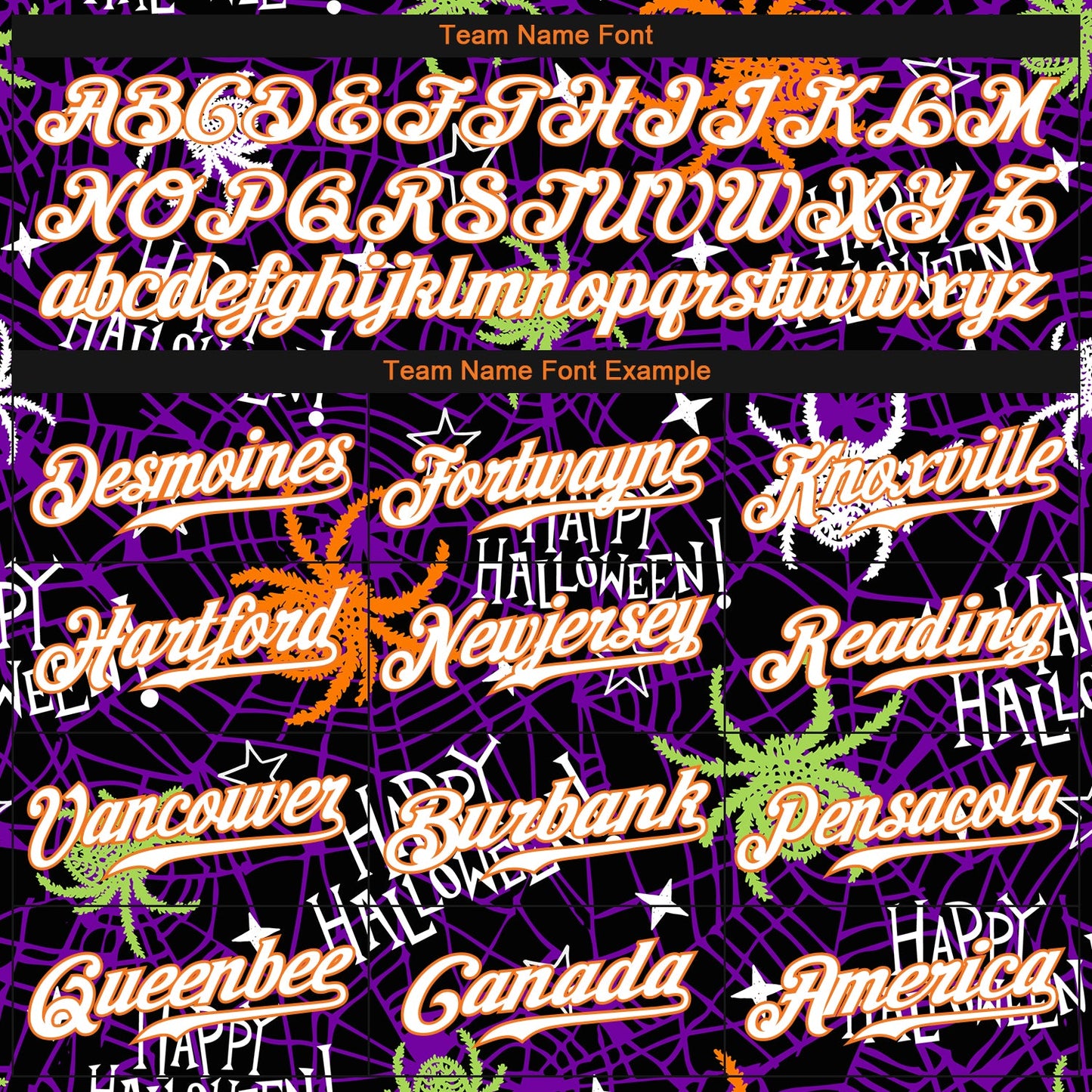 Custom 3D Pattern Happy Halloween Spiders Authentic Baseball Jersey view 4
