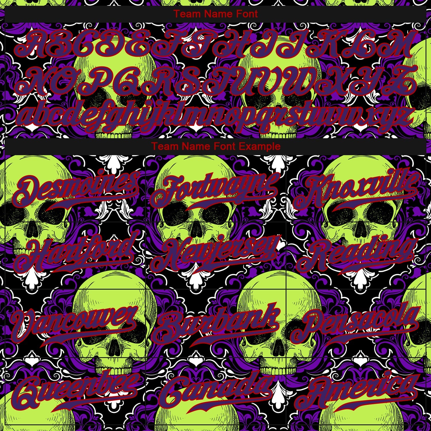 Custom 3D Pattern Halloween Skulls Authentic Baseball Jersey view 4