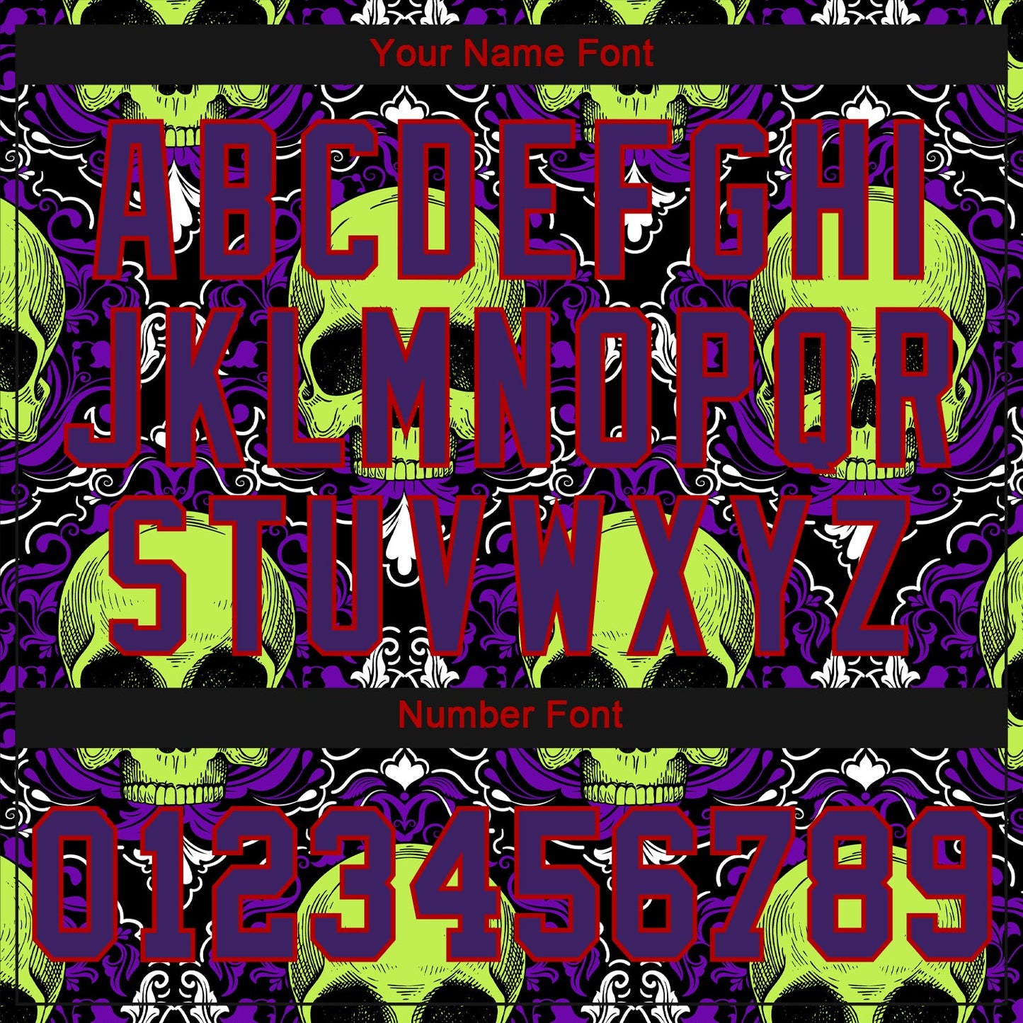Custom 3D Pattern Halloween Skulls Authentic Baseball Jersey view 5