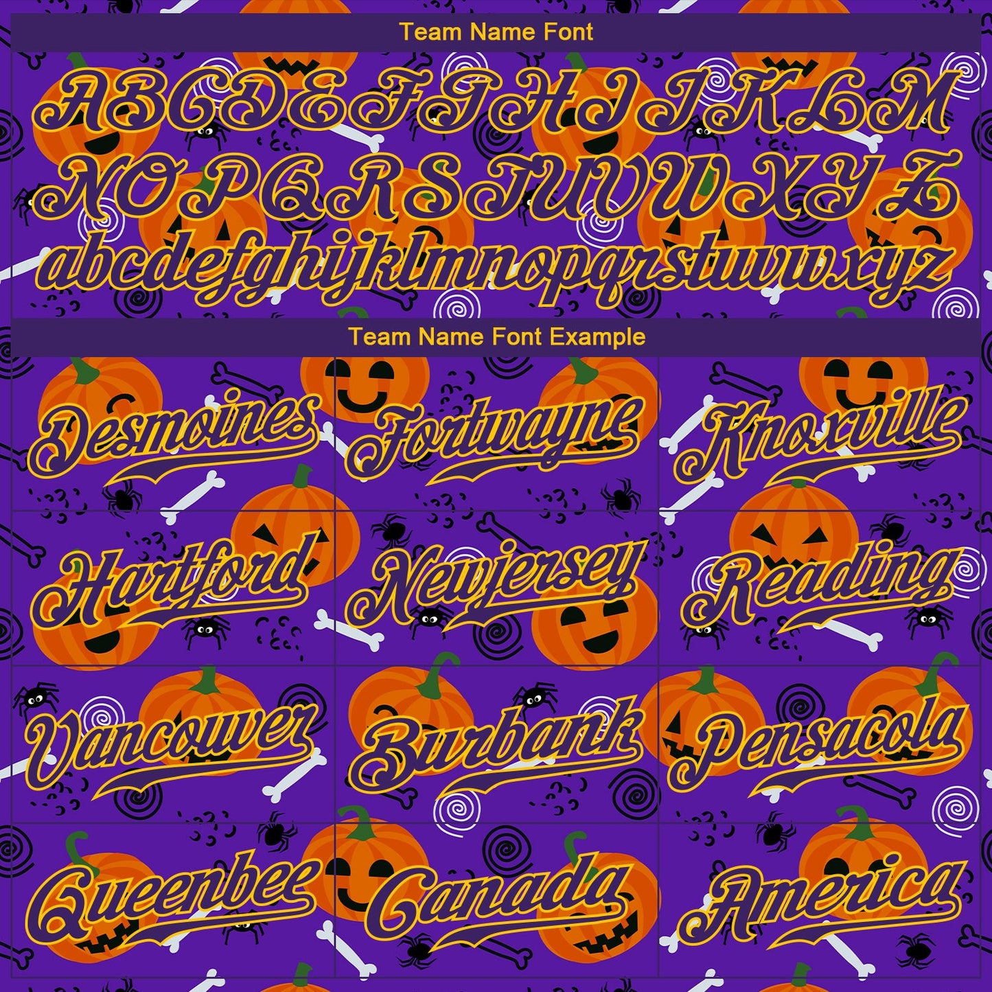 Custom 3D Pattern Halloween Pumpkins Authentic Baseball Jersey view 4