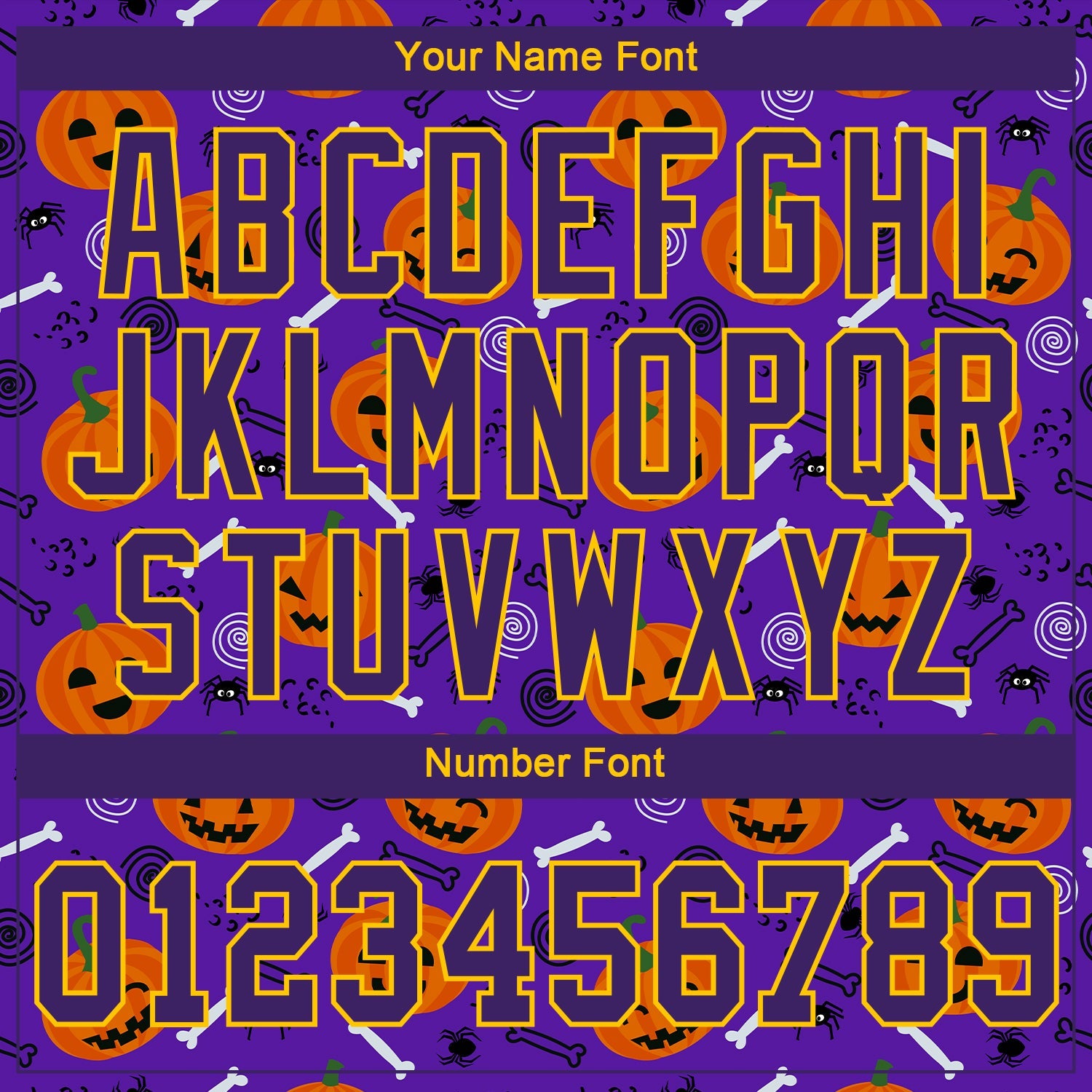 Custom 3D Pattern Halloween Pumpkins Authentic Baseball Jersey view 5