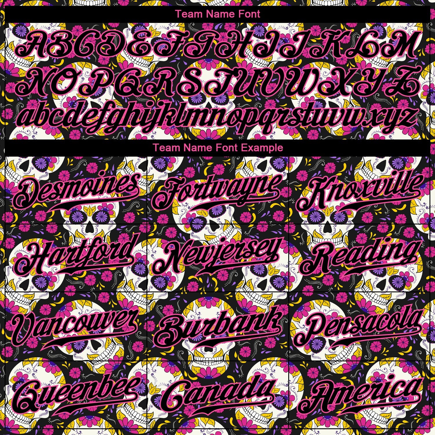 Custom 3D Pattern Halloween Skulls With Floral Authentic Baseball Jersey view 4
