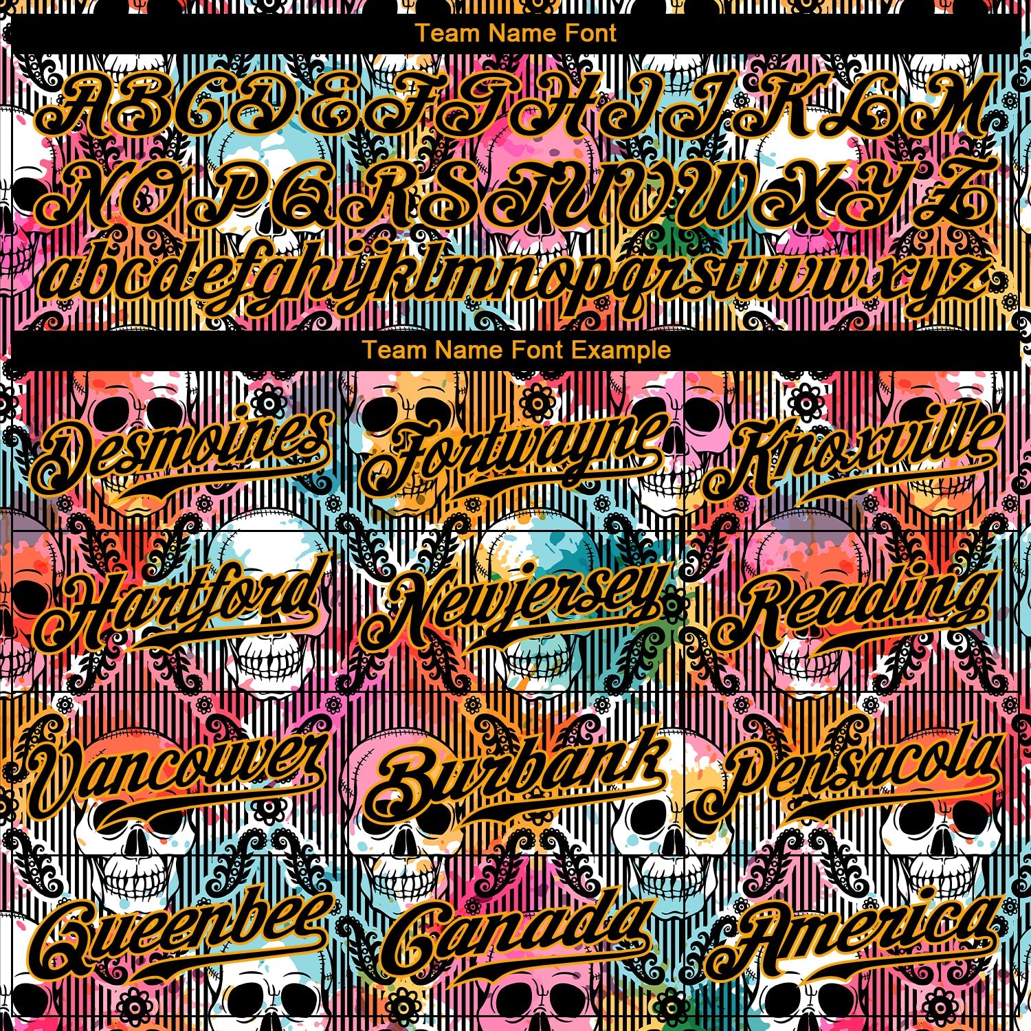 Custom 3D Pattern Halloween Skulls Authentic Baseball Jersey view 4