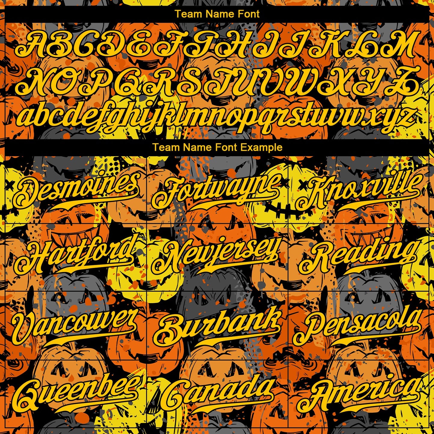 Custom 3D Pattern Halloween Pumpkins Authentic Baseball Jersey view 4