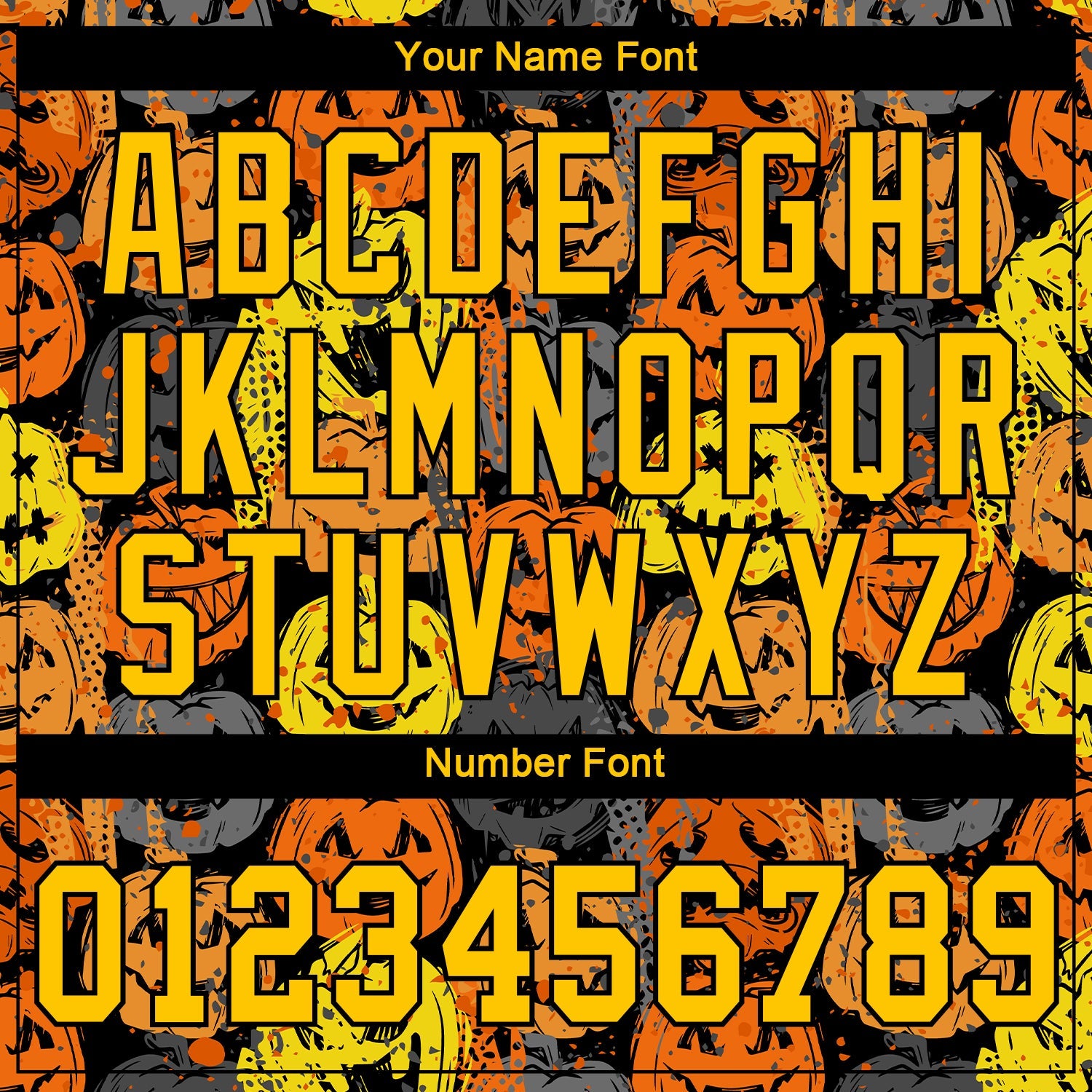 Custom 3D Pattern Halloween Pumpkins Authentic Baseball Jersey view 5