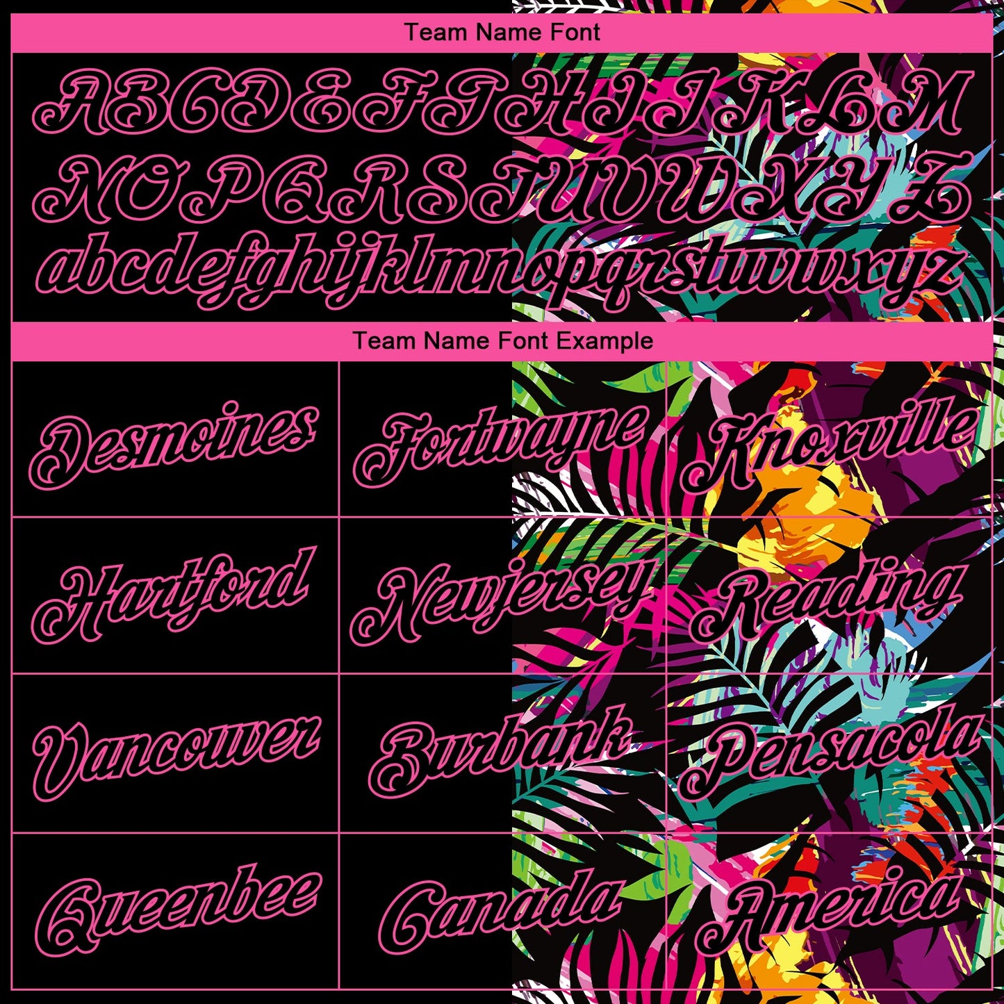 Custom Stitched Black Black-Pink 3D Pattern Design Tropical Palm Leaves Sports Pullover Sweatshirt Hoodie view 3