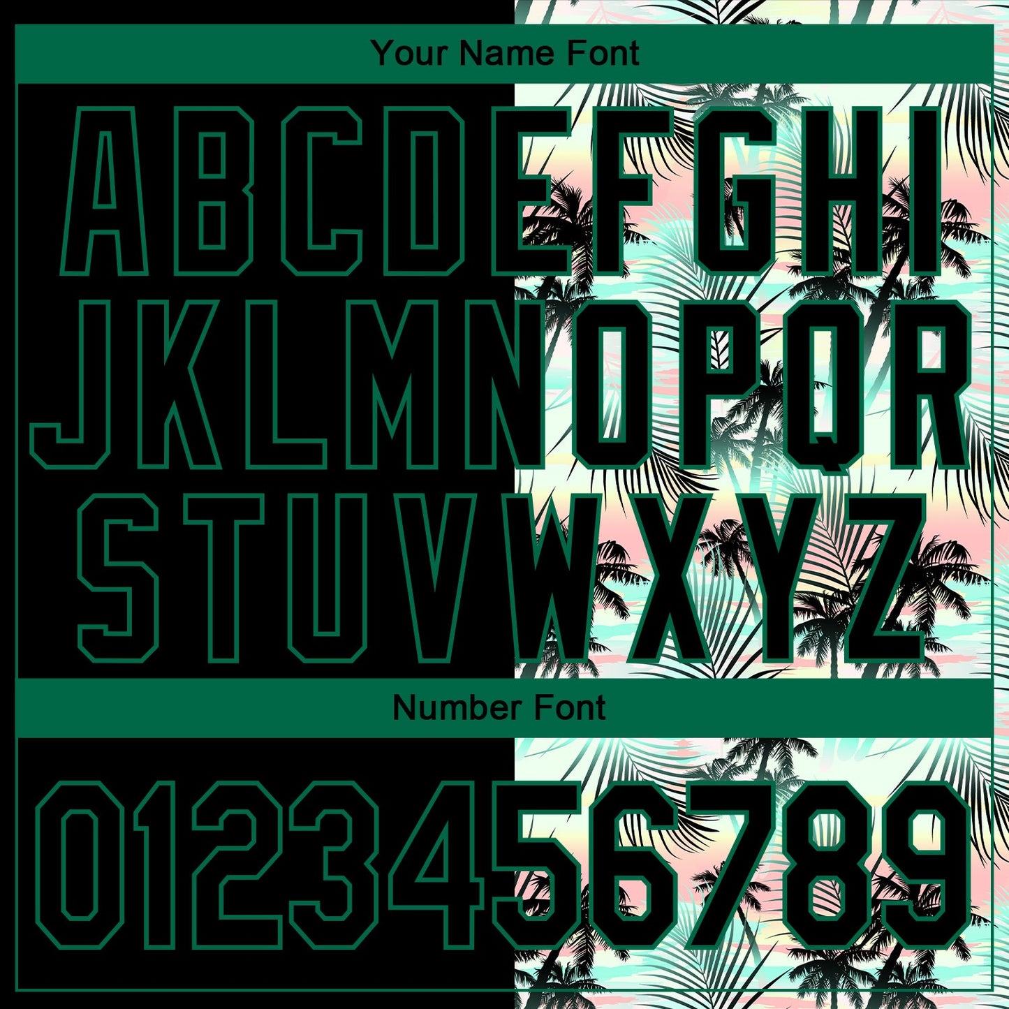 Custom Stitched Black Black-Kelly Green 3D Pattern Design Tropical Palm Leaves Sports Pullover Sweatshirt Hoodie view 4