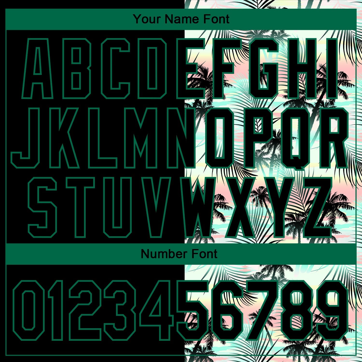 Custom Stitched Black Black-Kelly Green 3D Pattern Design Tropical Palm Leaves Sports Pullover Sweatshirt Hoodie view 4