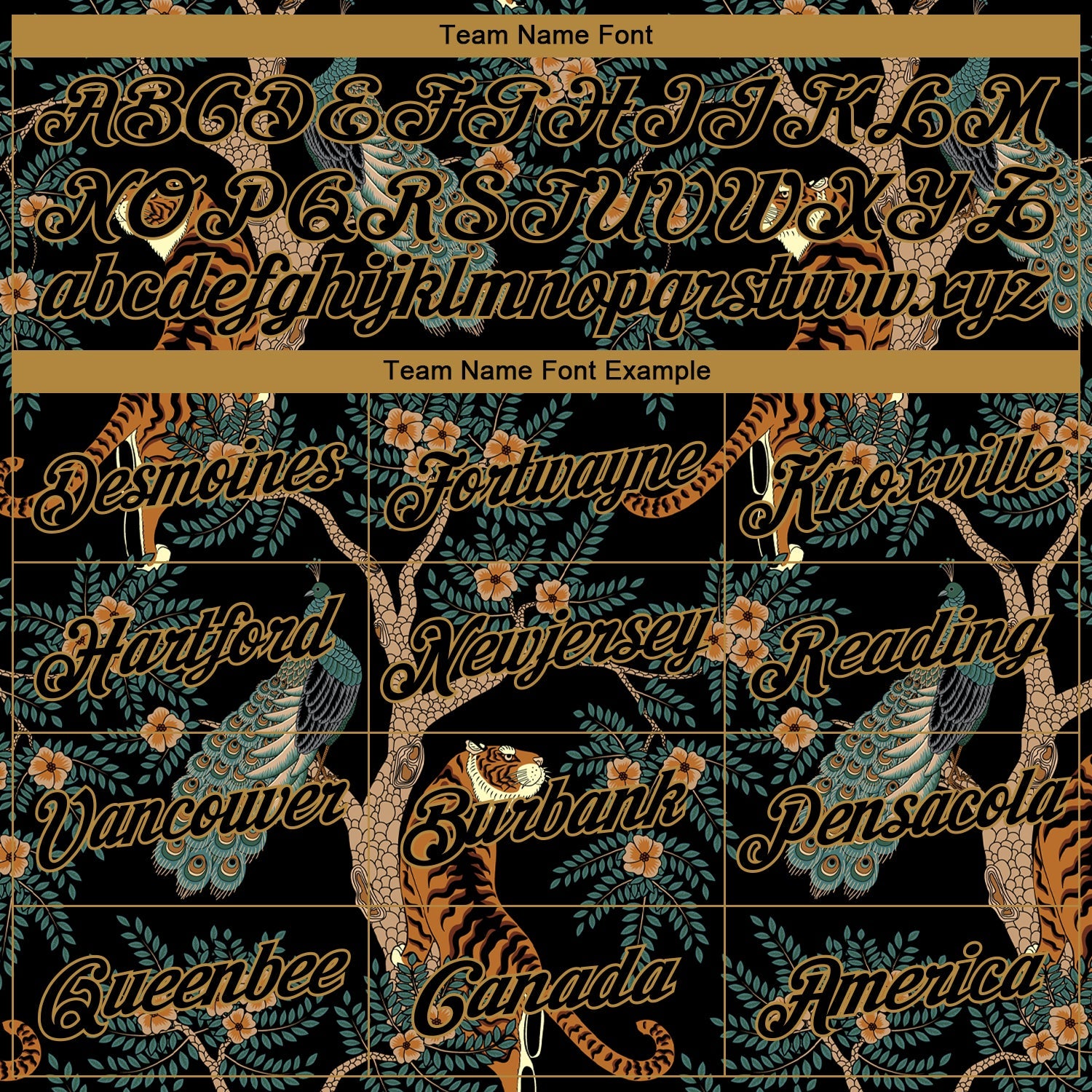 Custom Stitched Black Black-Old Gold 3D Pattern Design Tiger And Peacock Sports Pullover Sweatshirt Hoodie view 3