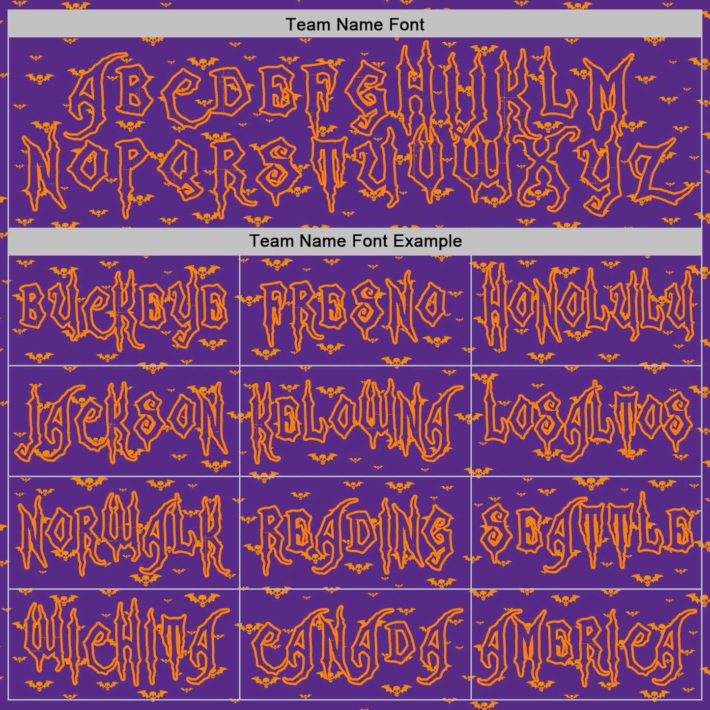 Custom Purple Bay Orange 3D Halloween Bat Skull Doodle Party Costume Ideas Sports Pullover Sweatshirt Hoodie view 3