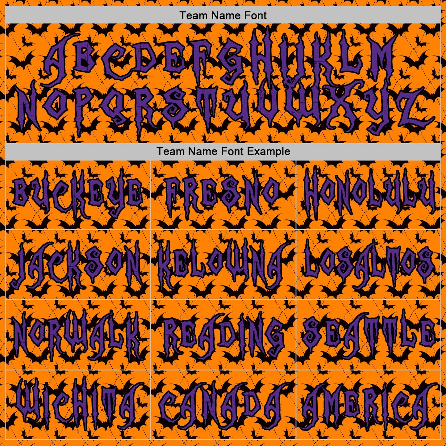 Custom Bay Orange Purple-Black 3D Halloween Bat Party Costume Ideas Sports Pullover Sweatshirt Hoodie view 3