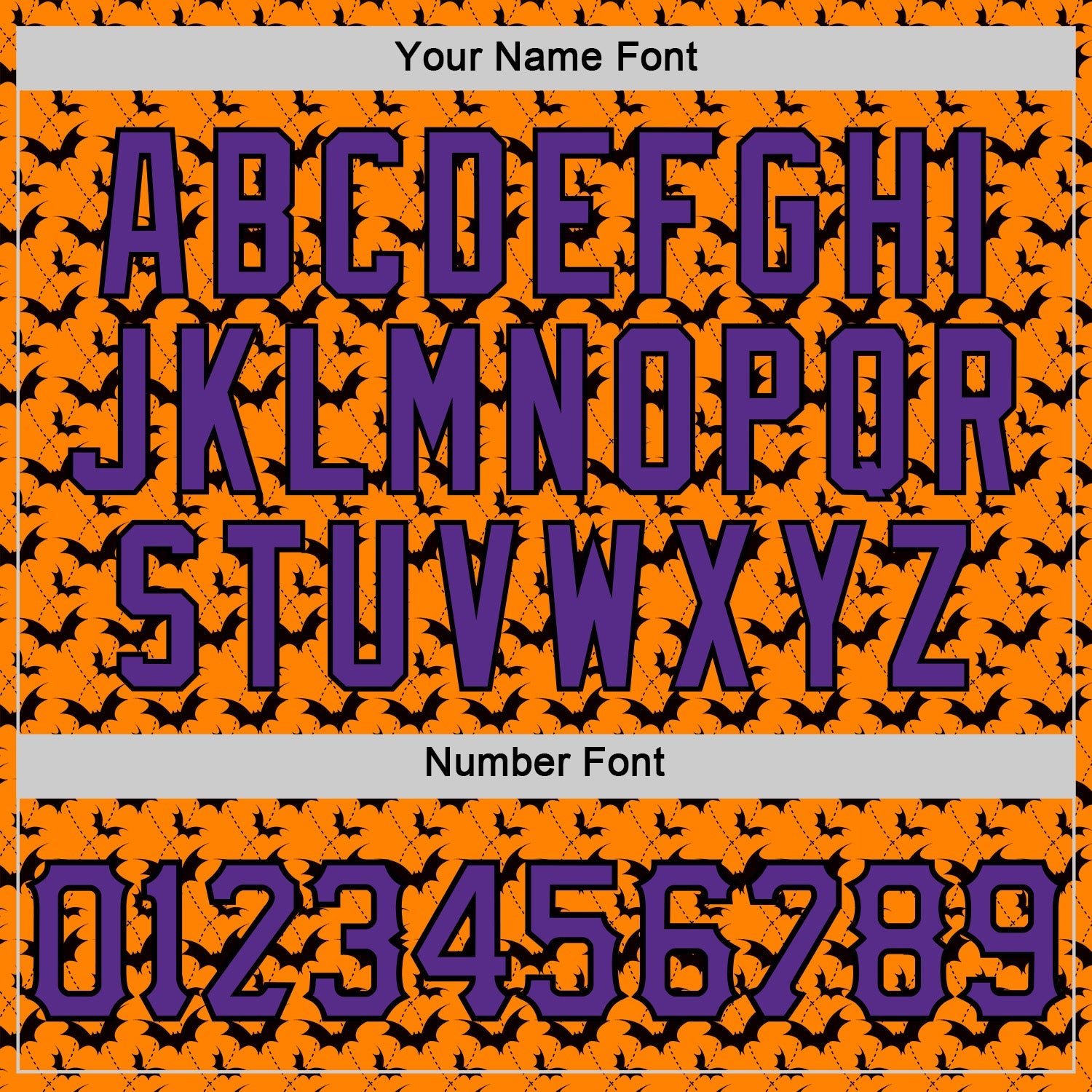 Custom Bay Orange Purple-Black 3D Halloween Bat Party Costume Ideas Sports Pullover Sweatshirt Hoodie view 4