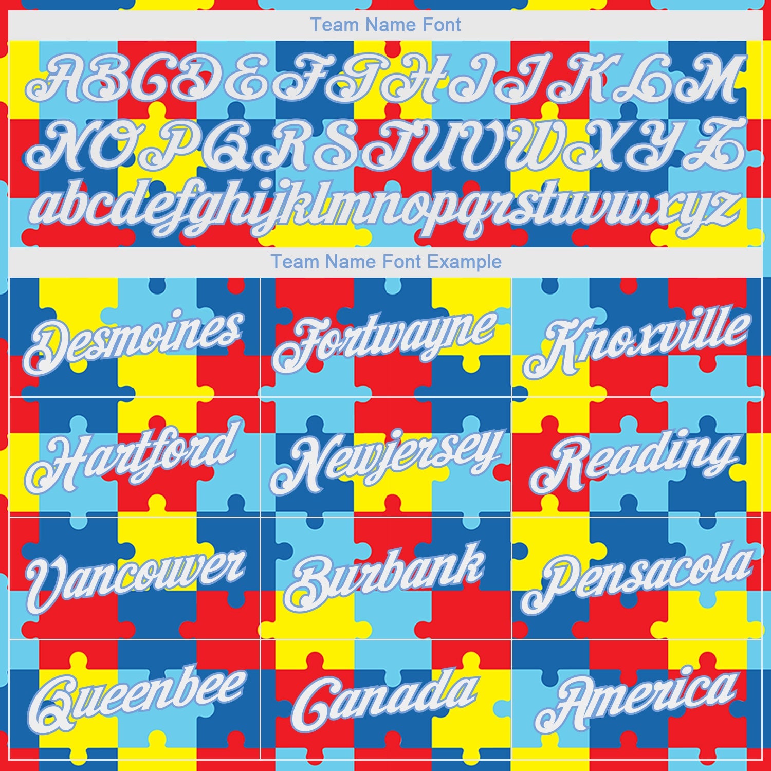 Custom Stitched Autism Supporter Awareness Puzzle Pieces White-Light Blue 3D Pattern Design Sports Pullover Sweatshirt Hoodie view 3