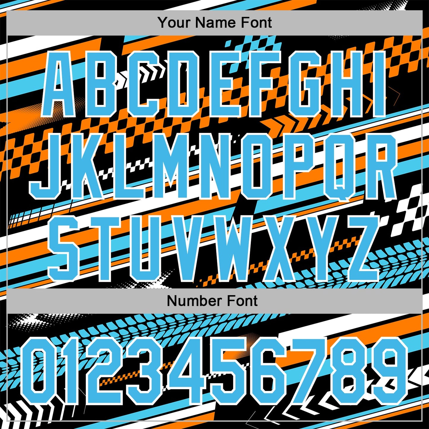 Custom Black Sky Blue Orange-White 3D Pattern Design Formula Auto Car Racing Motorsport Sports Pullover Sweatshirt Hoodie view 4