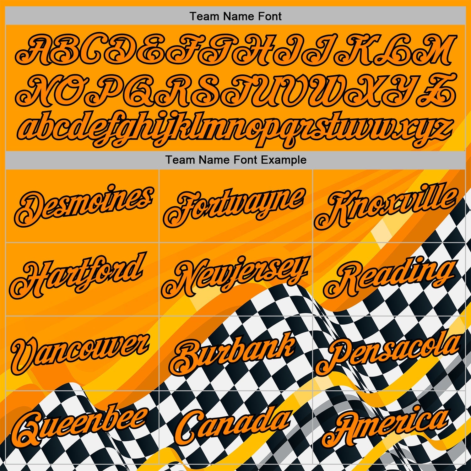 Custom Orange Bay Orange Black-White 3D Pattern Design Formula Auto Car Racing Motorsport Sports Pullover Sweatshirt Hoodie view 3