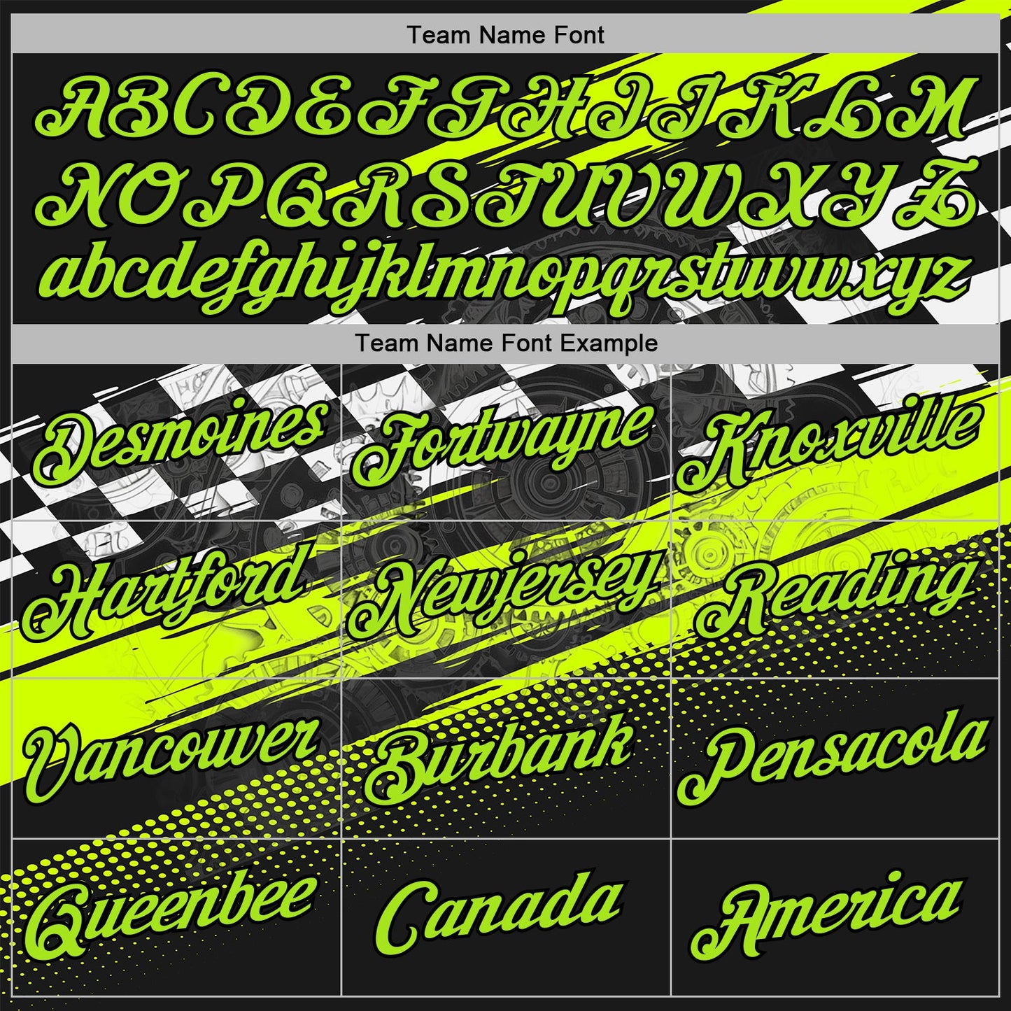 Custom Black Neon Green-White 3D Pattern Design Formula Auto Car Racing Motorsport Sports Pullover Sweatshirt Hoodie view 3