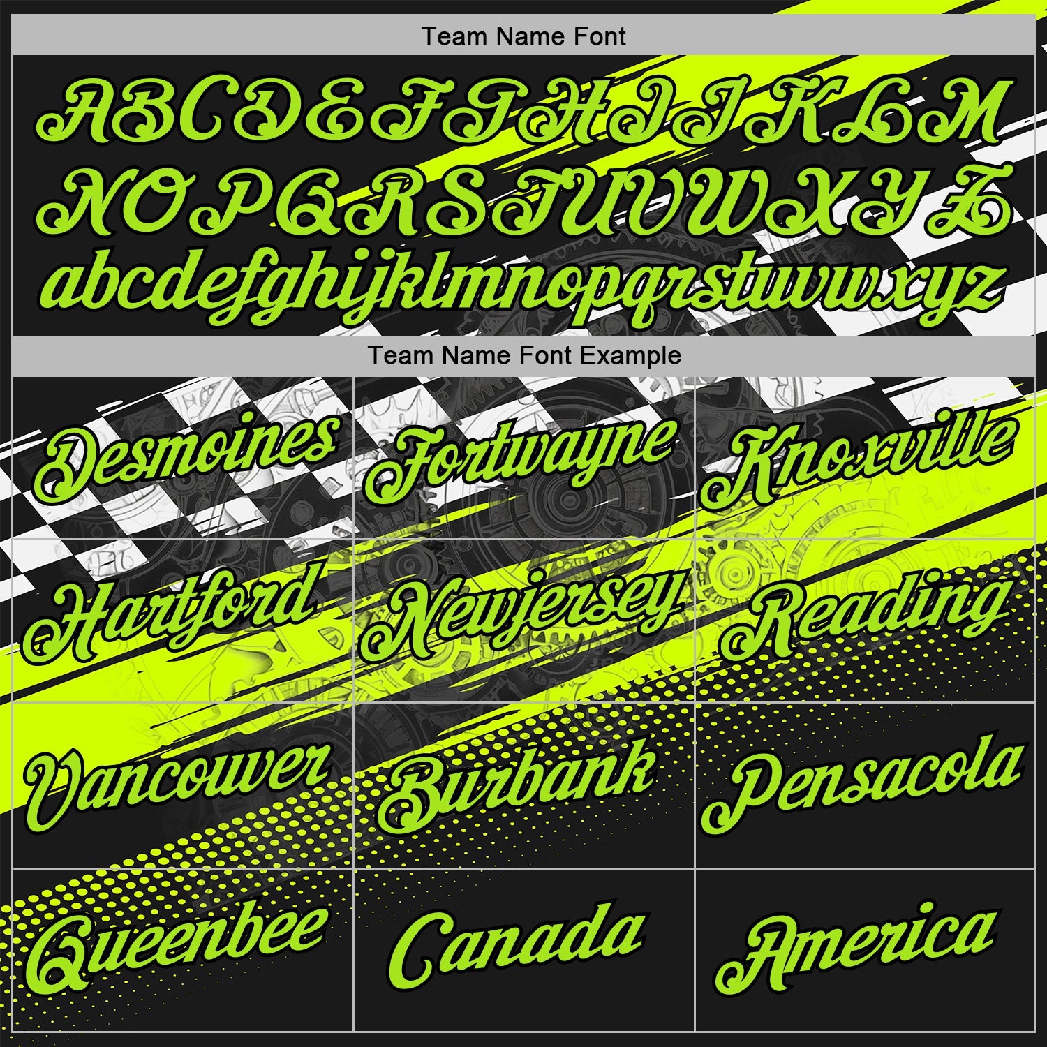 Custom Black Neon Green-White 3D Pattern Design Formula Auto Car Racing Motorsport Sports Pullover Sweatshirt Hoodie view 3