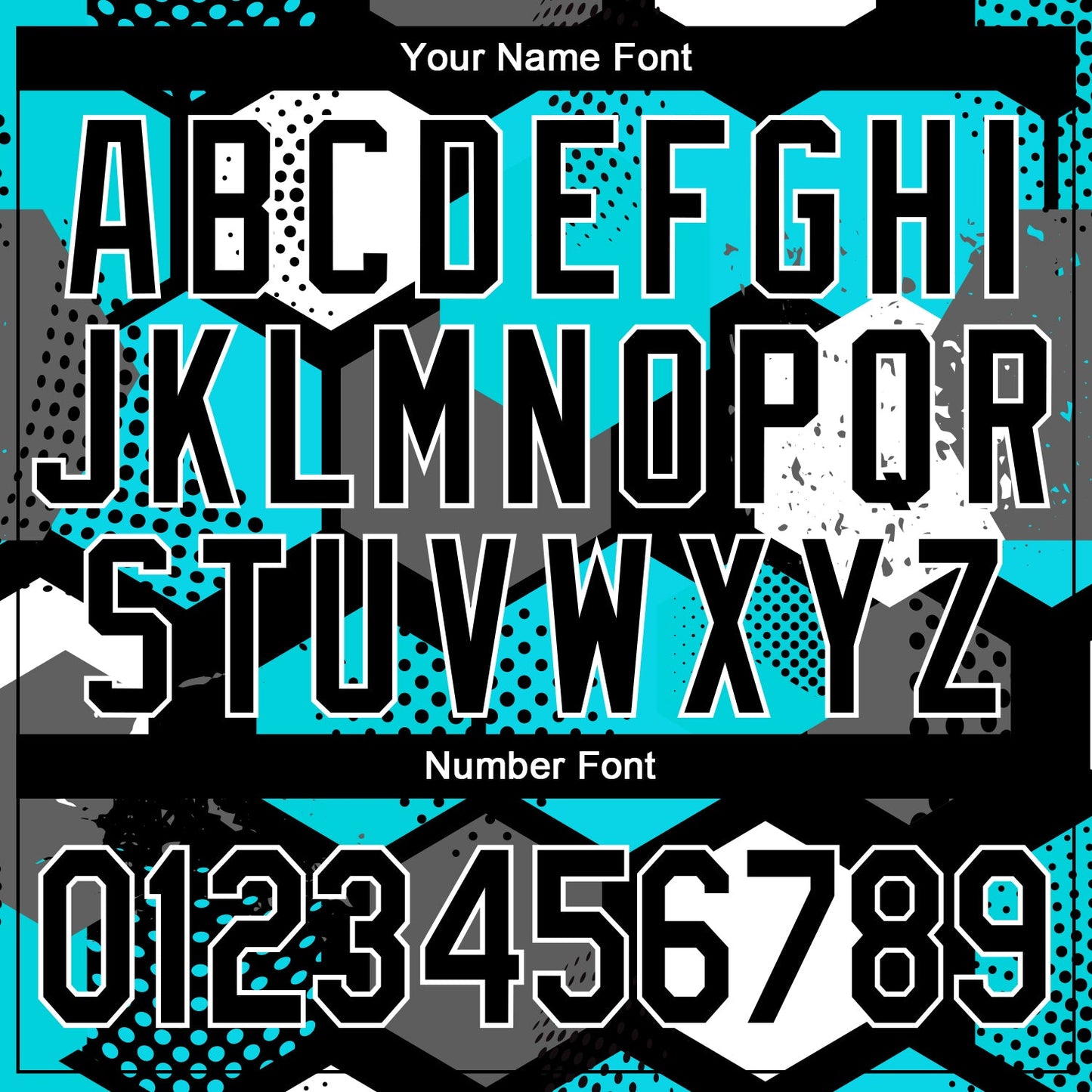 Custom Stitched Aqua Black-White 3D Pattern Design Sports Pullover Sweatshirt Hoodie view 4