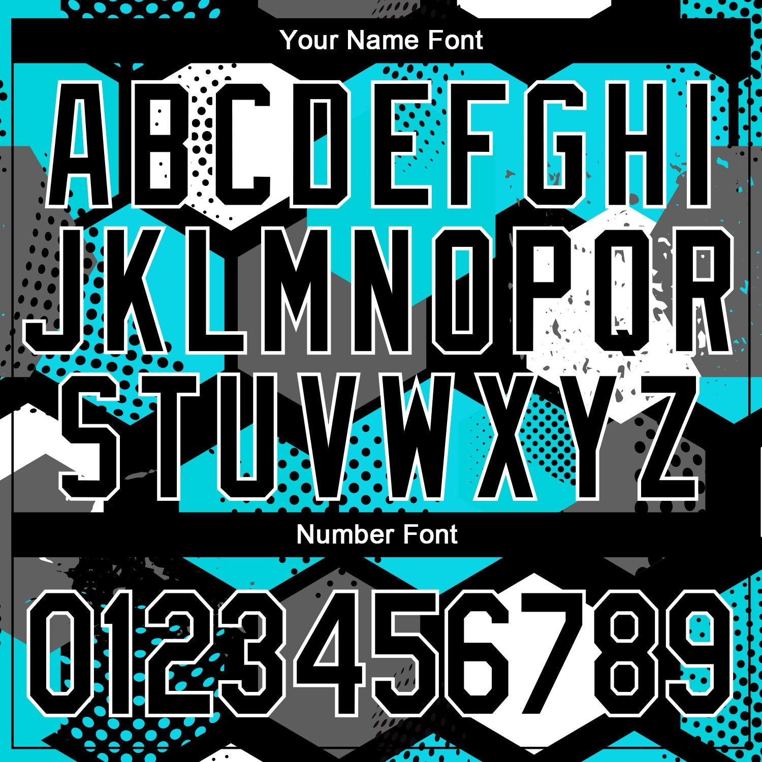 Custom Stitched Aqua Black-White 3D Pattern Design Sports Pullover Sweatshirt Hoodie view 4