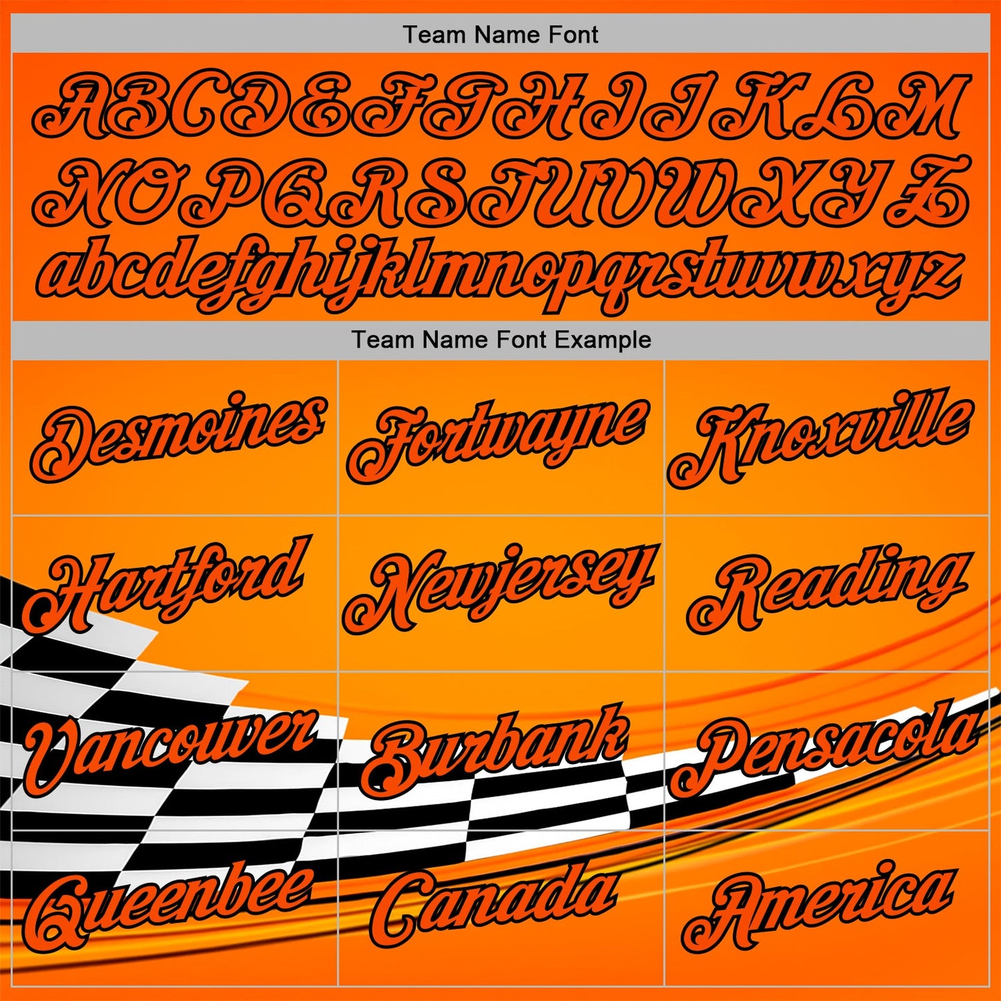 Custom Orange Black-White 3D Pattern Design Formula Auto Car Racing Motorsport Sports Pullover Sweatshirt Hoodie view 3