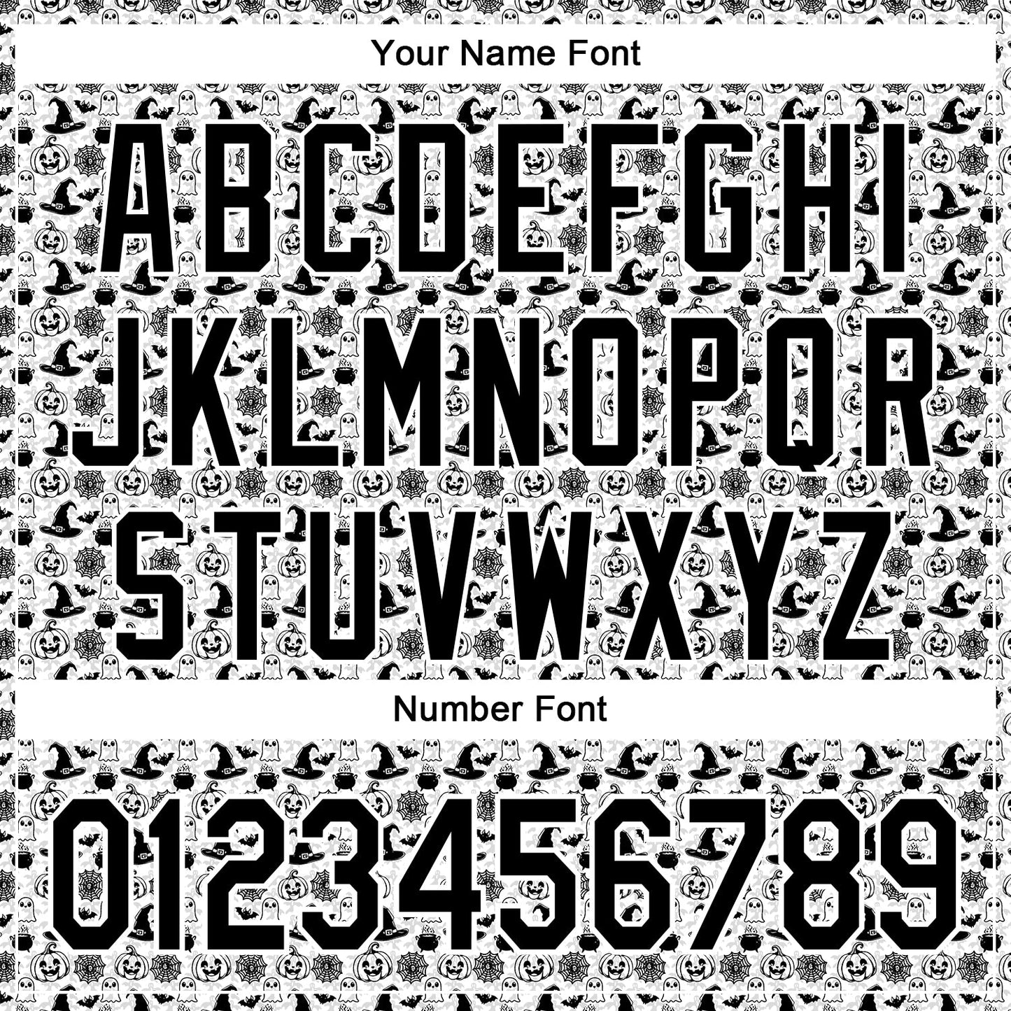 Custom White Black 3D Halloween Pumpkin Doodle Party Costume Ideas Authentic Baseball Jersey view 5