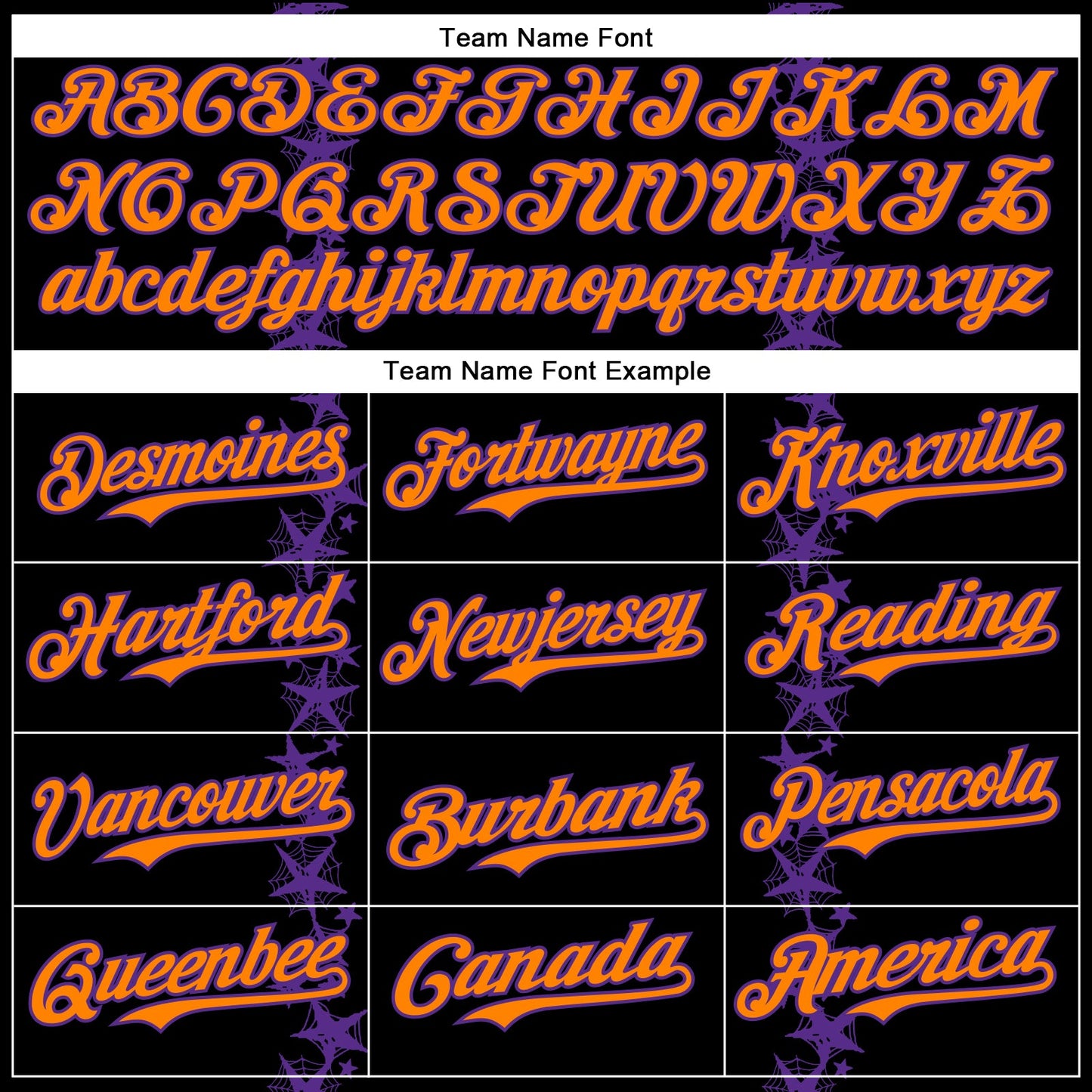 Custom Black Bay Orange-Purple 3D Halloween Spider Net Party Costume Ideas Authentic Baseball Jersey view 4