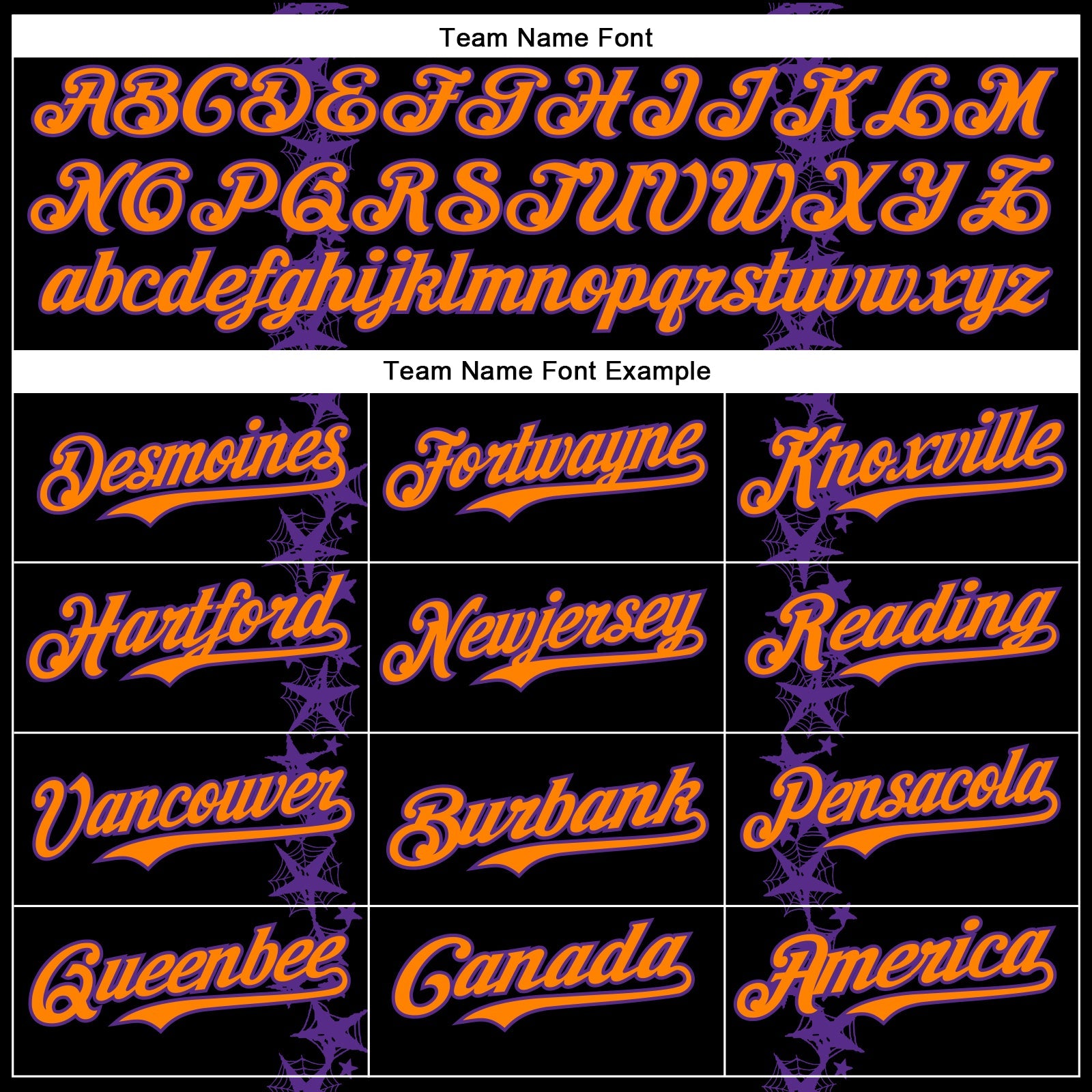 Custom Black Bay Orange-Purple 3D Halloween Spider Net Party Costume Ideas Authentic Baseball Jersey view 4