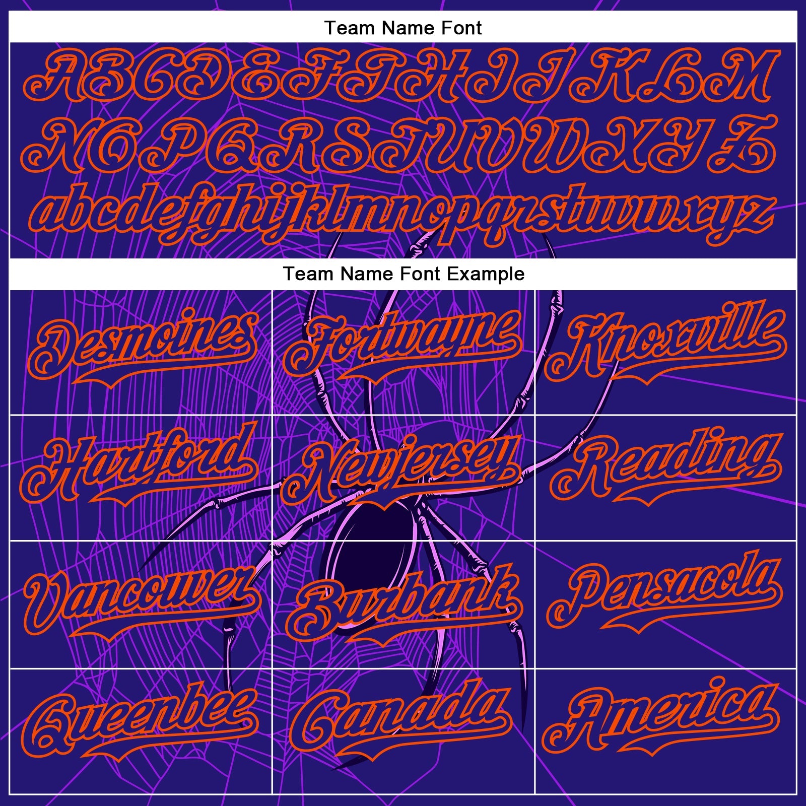 Custom Dark Purple Orange 3D Halloween Spider Net Party Costume Ideas Authentic Baseball Jersey view 4