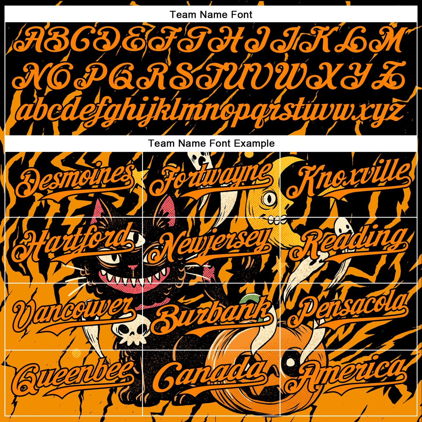 Custom Black Bay Orange 3D Halloween Pumpkin Scary Doodle Party Costume Ideas Authentic Baseball Jersey view 4