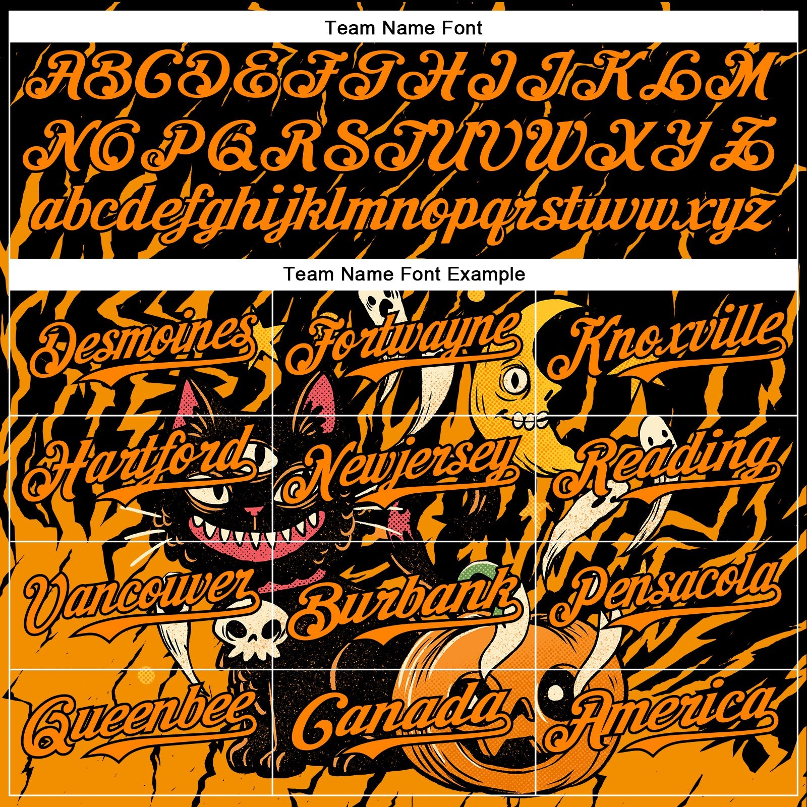Custom Black Bay Orange 3D Halloween Pumpkin Scary Doodle Party Costume Ideas Authentic Baseball Jersey view 4