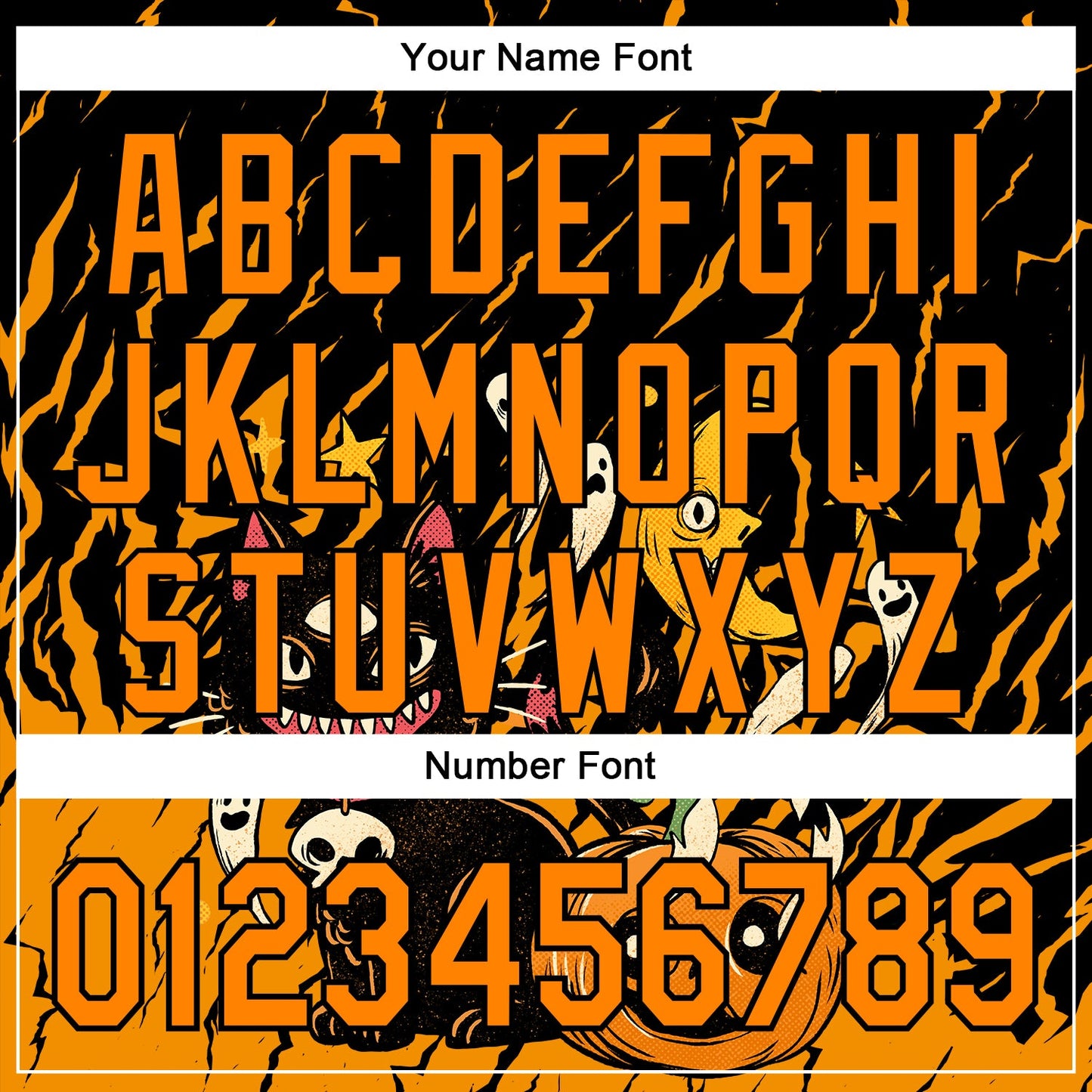 Custom Black Bay Orange 3D Halloween Pumpkin Scary Doodle Party Costume Ideas Authentic Baseball Jersey view 5