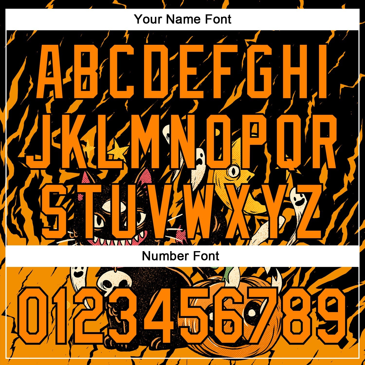 Custom Black Bay Orange 3D Halloween Pumpkin Scary Doodle Party Costume Ideas Authentic Baseball Jersey view 5