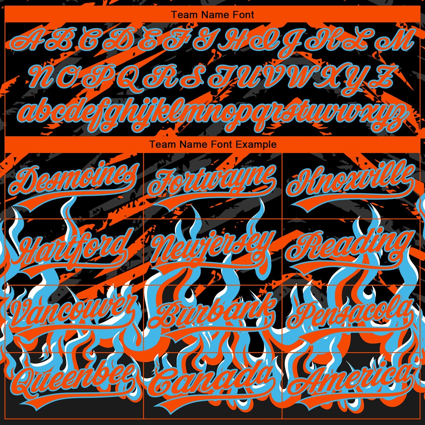 Custom Stitched Black Orange Lakes Blue-White 3D Pattern Design Flame Sports Pullover Sweatshirt Hoodie view 3