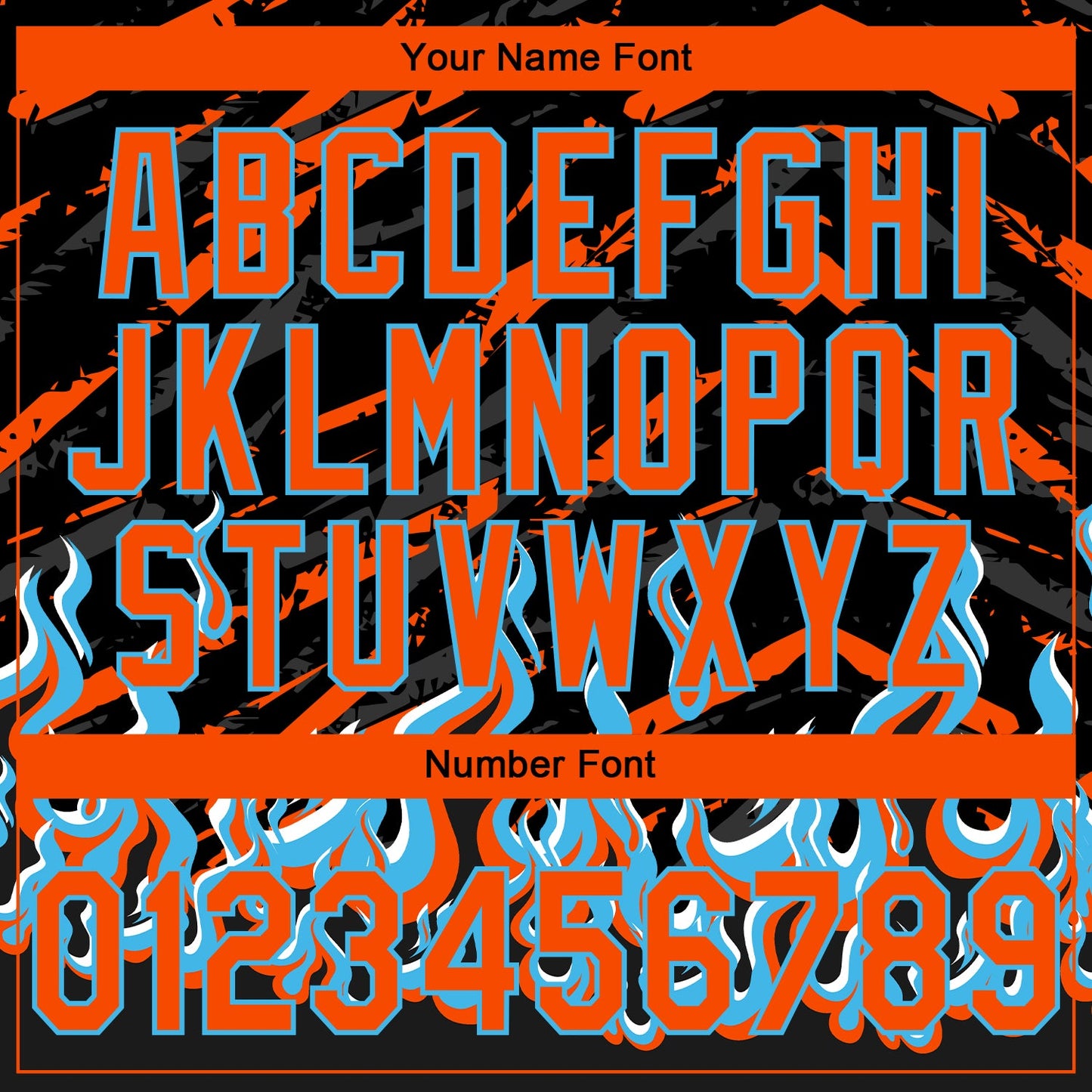 Custom Stitched Black Orange Lakes Blue-White 3D Pattern Design Flame Sports Pullover Sweatshirt Hoodie view 4