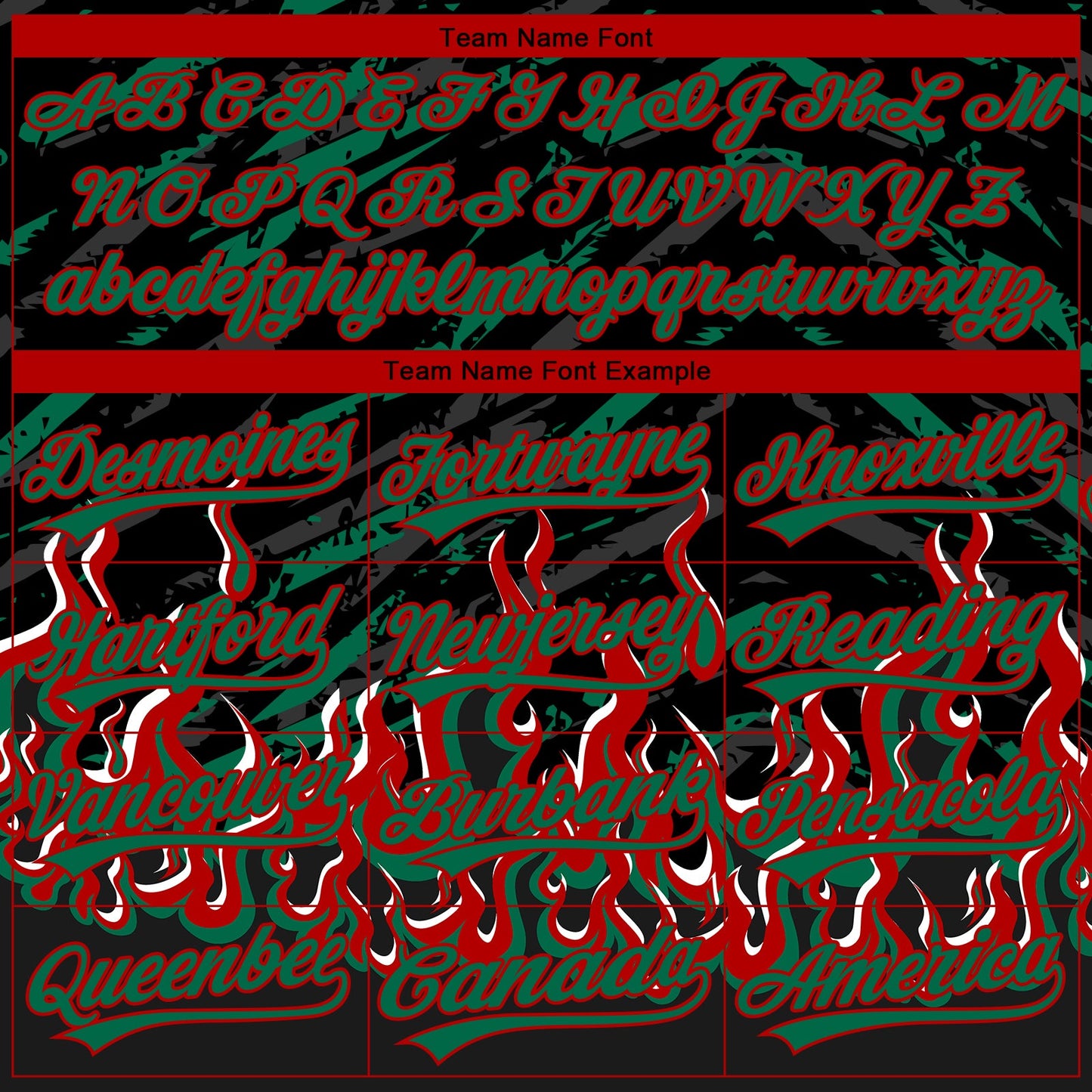 Custom Stitched Black Kelly Green Red-White 3D Pattern Design Flame Sports Pullover Sweatshirt Hoodie view 3