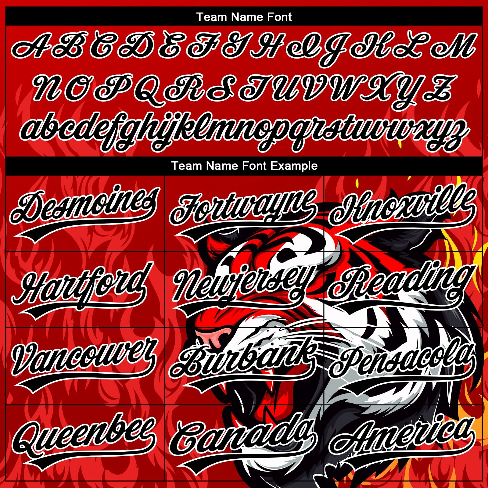 Custom Stitched Red Black Yellow-White 3D Pattern Design Flame Tiger Sports Pullover Sweatshirt Hoodie view 3