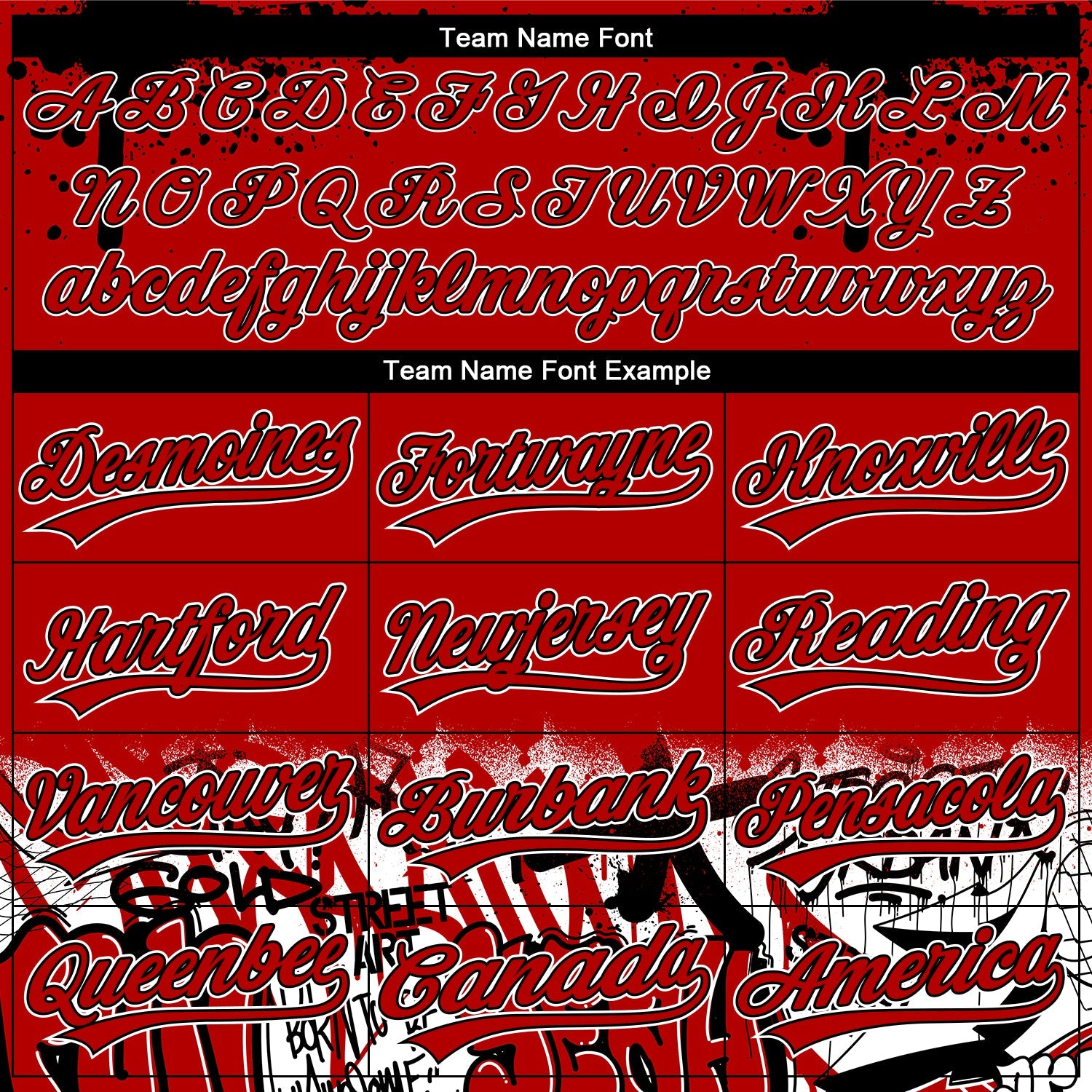 Custom Stitched Red Black-White 3D Graffiti Splash Street Art Sports Pullover Sweatshirt Hoodie view 3