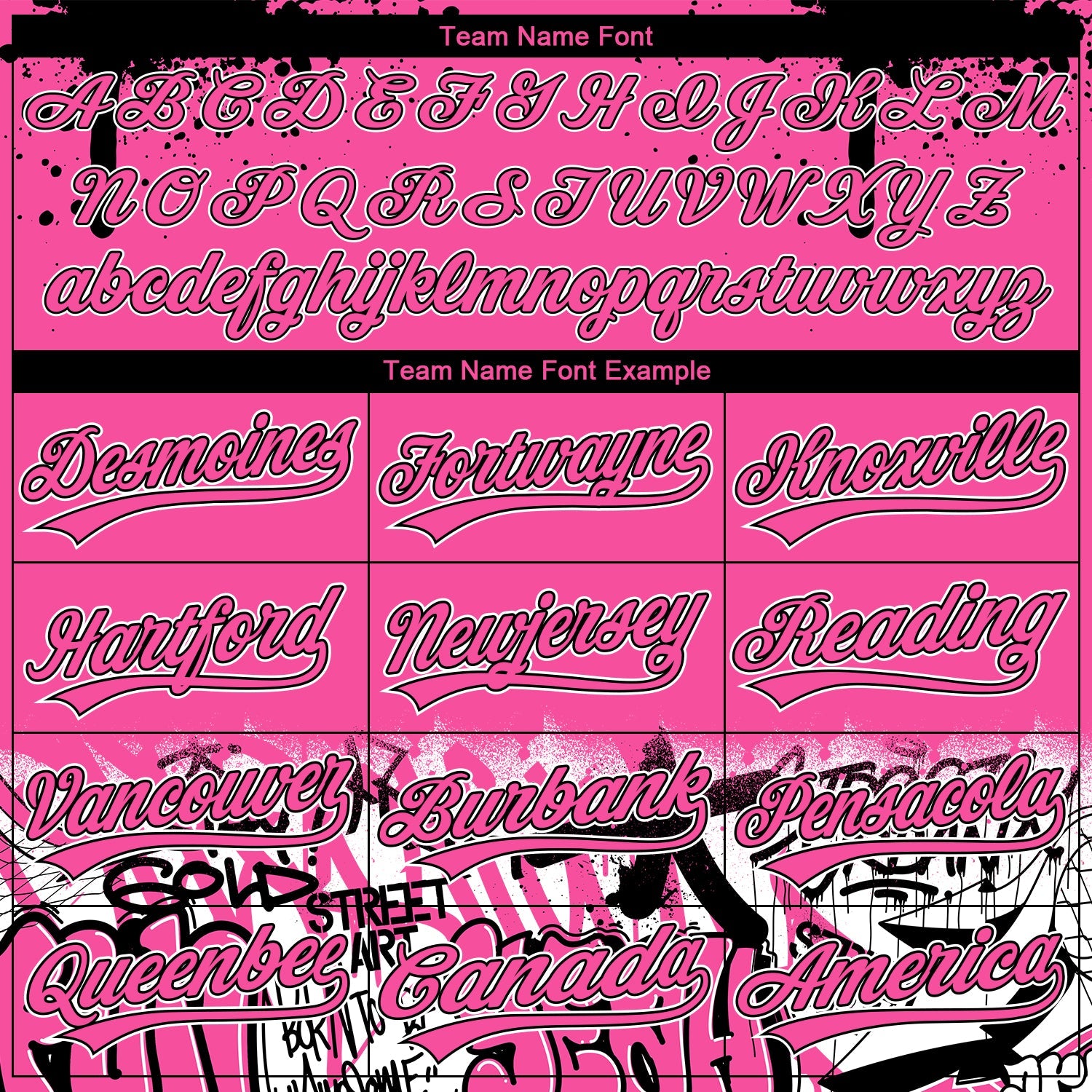 Custom Stitched Pink Black-White 3D Graffiti Splash Street Art Sports Pullover Sweatshirt Hoodie view 3