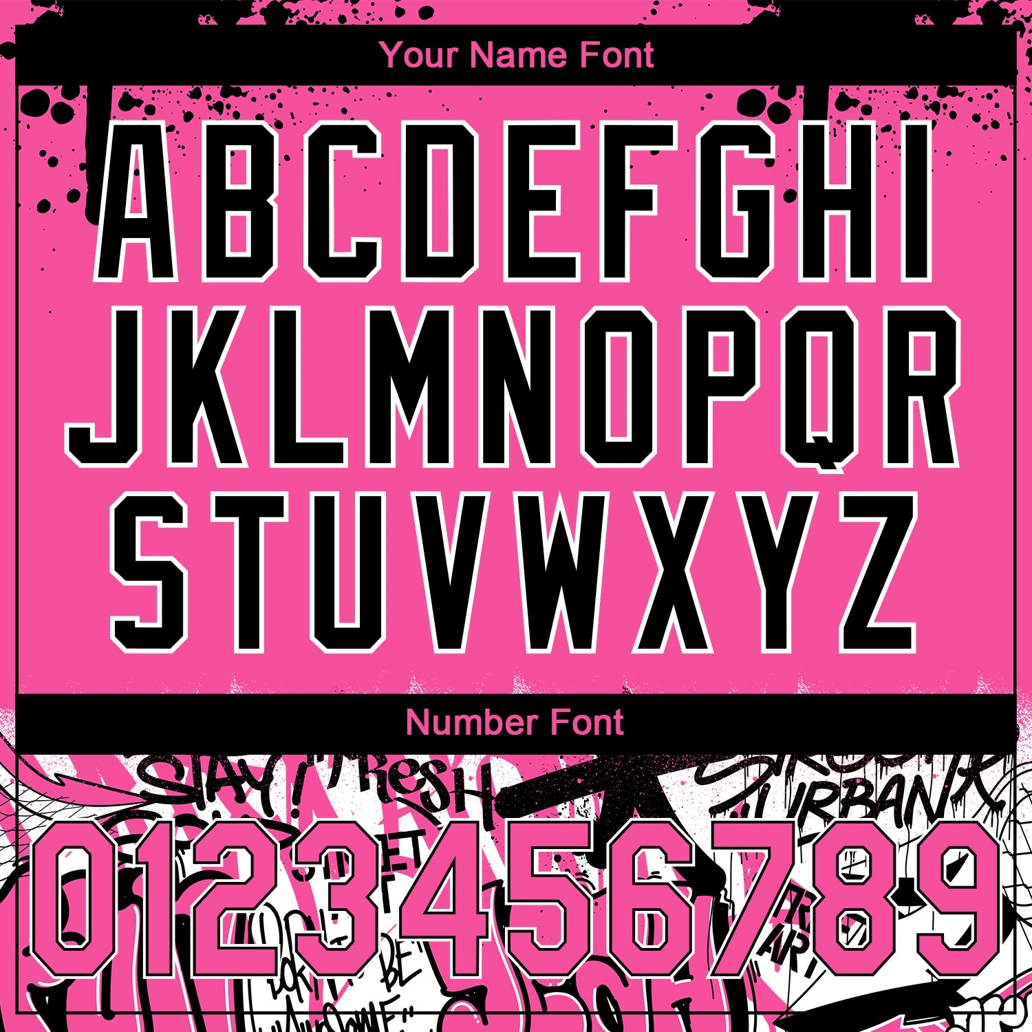 Custom Stitched Pink Black-White 3D Graffiti Splash Street Art Sports Pullover Sweatshirt Hoodie view 4