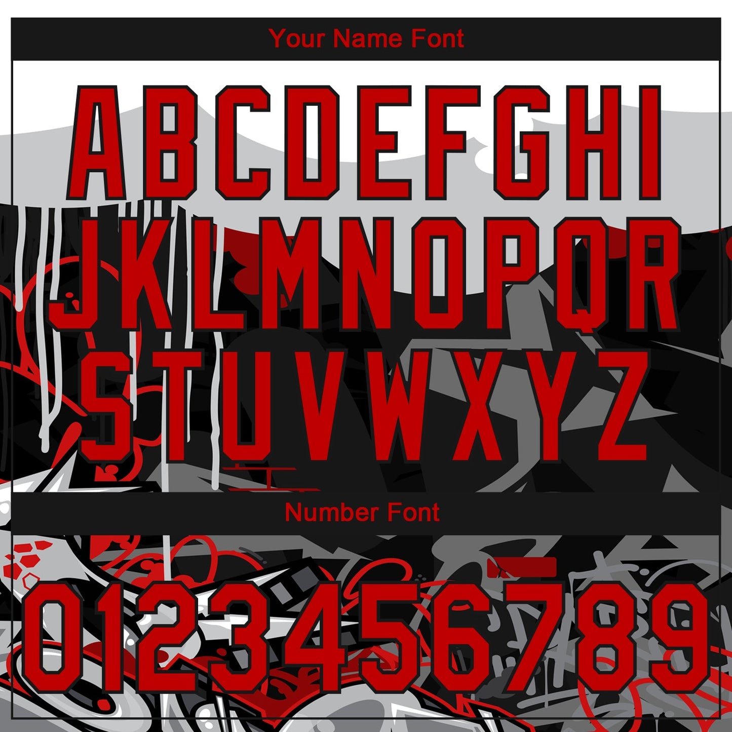 Custom Stitched Black Red Gray-White 3D Graffiti Splash Street Art Sports Pullover Sweatshirt Hoodie view 4