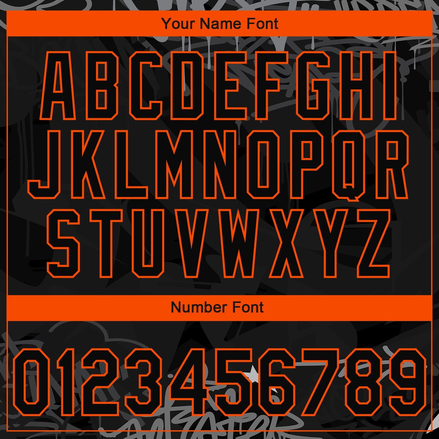 Custom Stitched Black Gray-Orange 3D Graffiti Splash Street Art Sports Pullover Sweatshirt Hoodie view 4