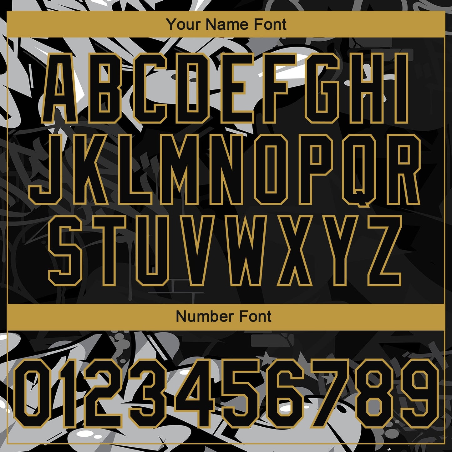 Custom Stitched Black Gray Old Gold-White 3D Graffiti Splash Street Art Sports Pullover Sweatshirt Hoodie view 4