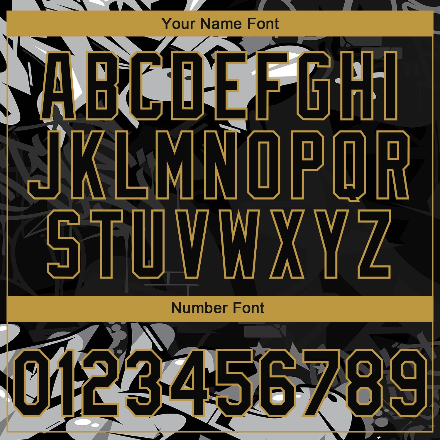 Custom Stitched Black Gray Old Gold-White 3D Graffiti Splash Street Art Sports Pullover Sweatshirt Hoodie view 4