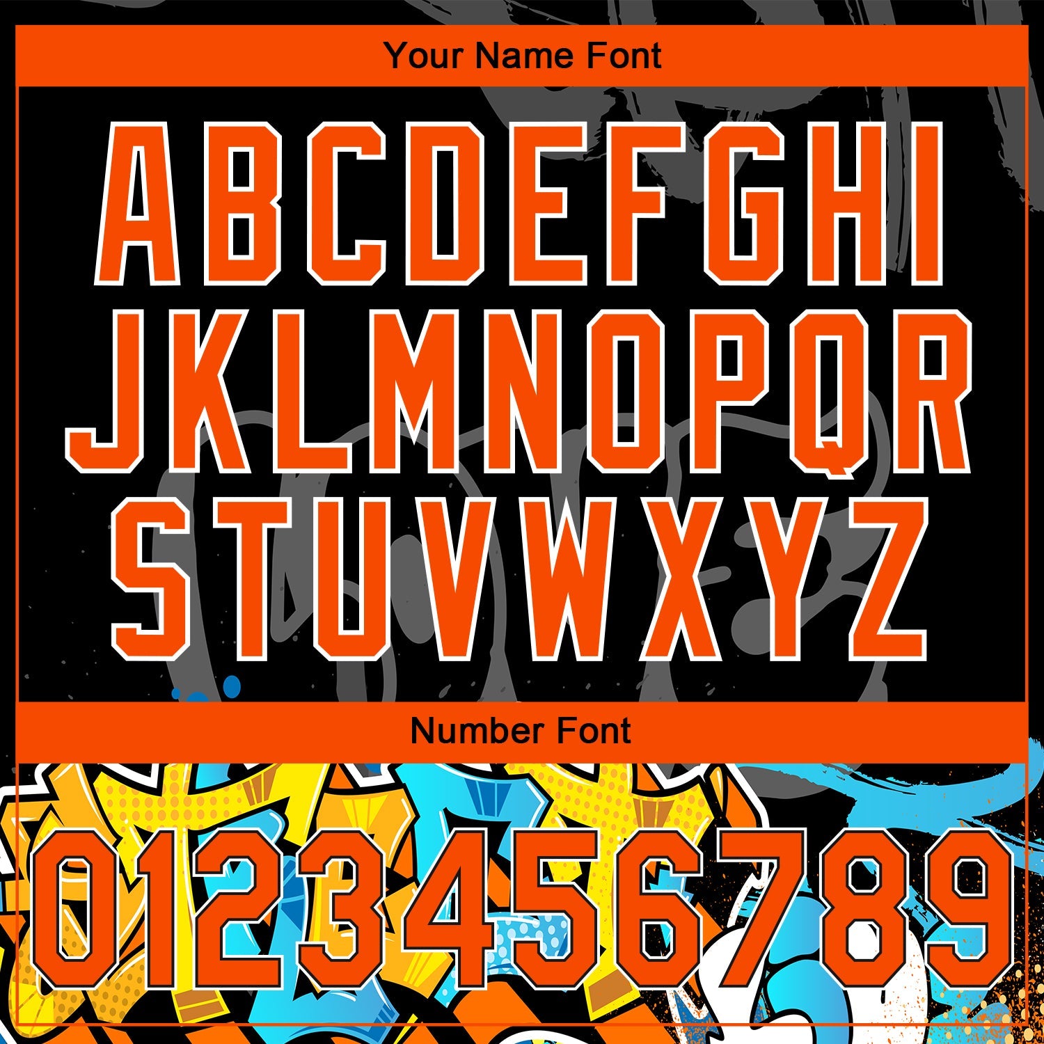 Custom Stitched Black Orange Gray-White 3D Graffiti Splash Street Art Sports Pullover Sweatshirt Hoodie view 4
