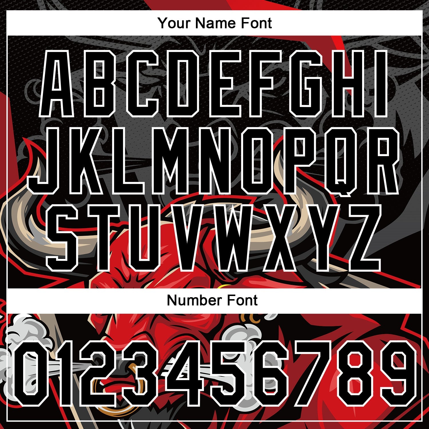 Custom Stitched Black Gray Red-White 3D Pattern Design Animal Bull Sports Pullover Sweatshirt Hoodie view 4