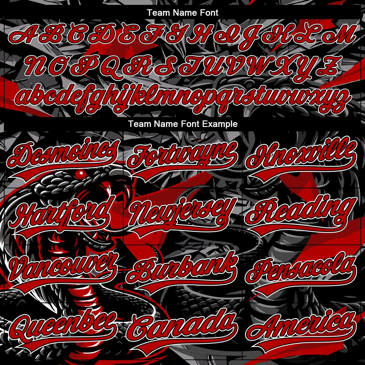 Custom Stitched Black Red Gray-White 3D Pattern Design Animal Snake Sports Pullover Sweatshirt Hoodie view 3